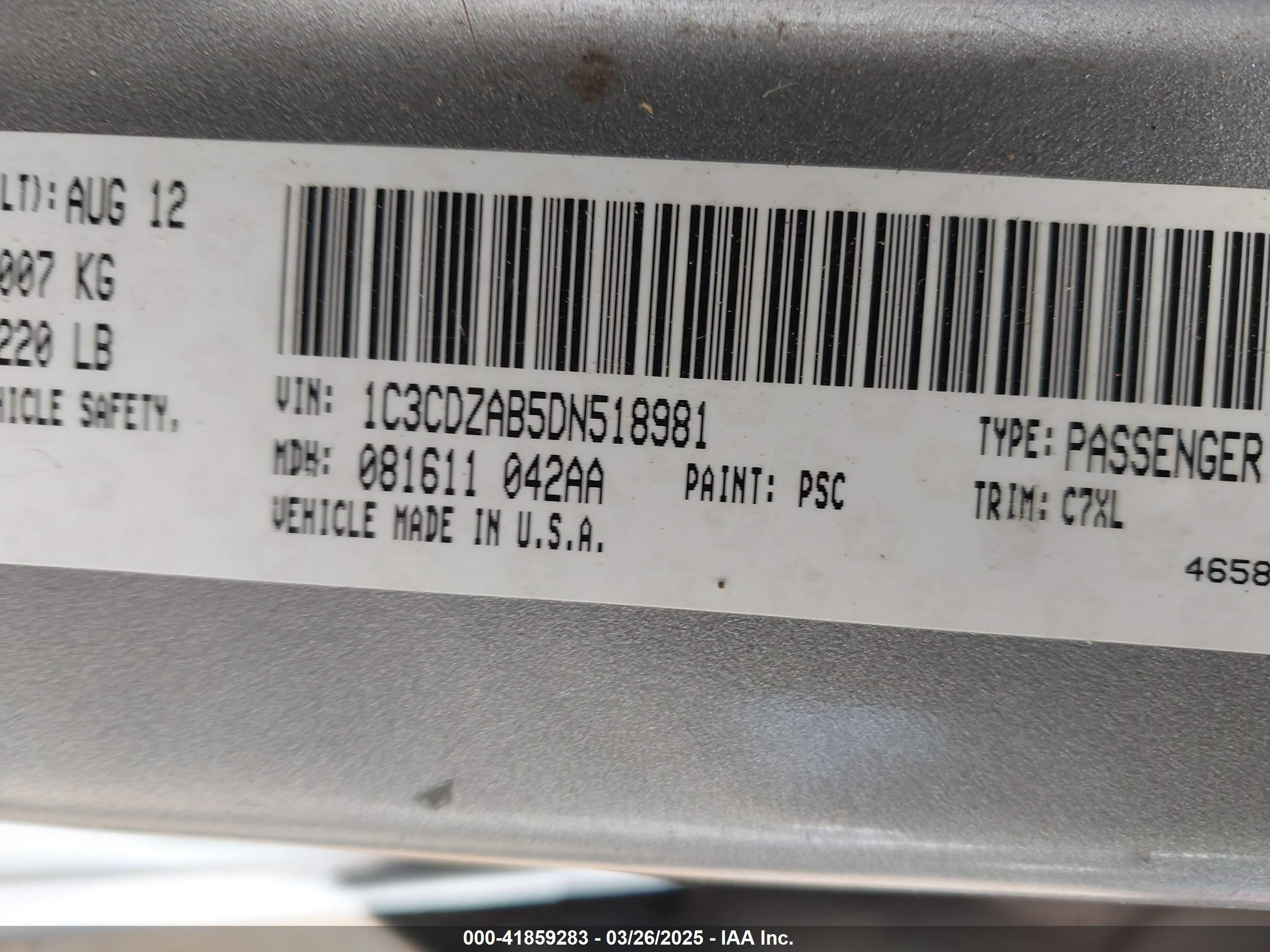 2013 Dodge Avenger Se Silver vin: 1C3CDZAB5DN518981