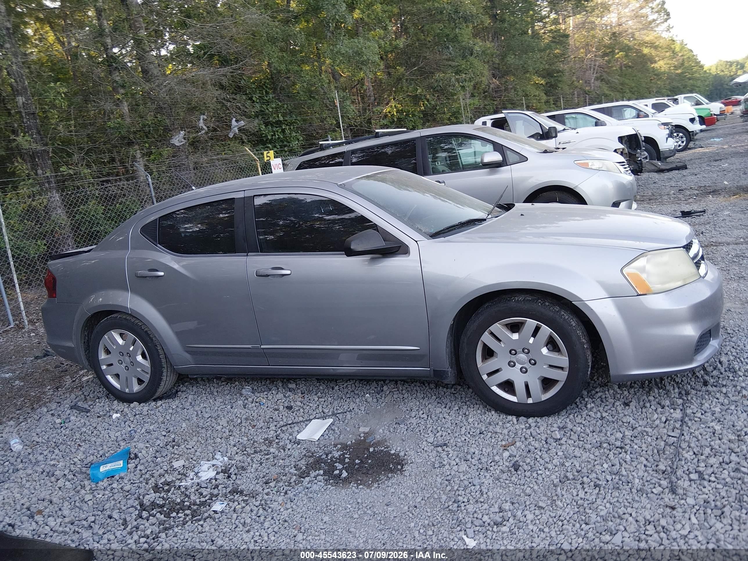2013 Dodge Avenger Se Silver vin: 1C3CDZAB5DN562074