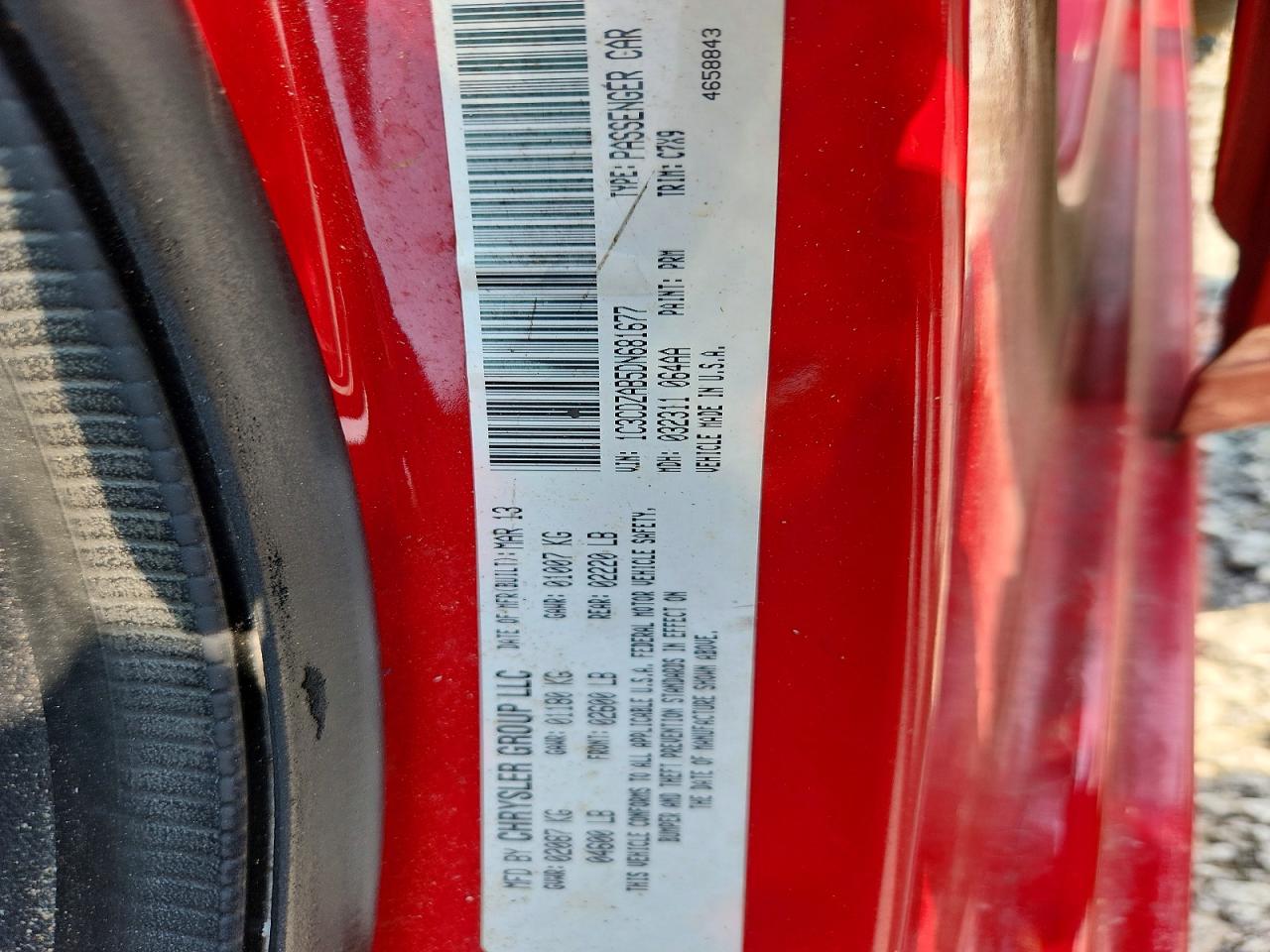 2013 Dodge Avenger Se Red vin: 1C3CDZAB5DN681677
