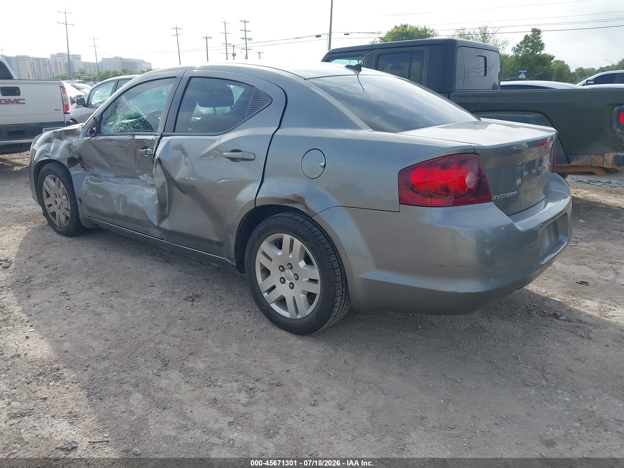 2013 Dodge Avenger Se Gray vin: 1C3CDZAB5DN730277