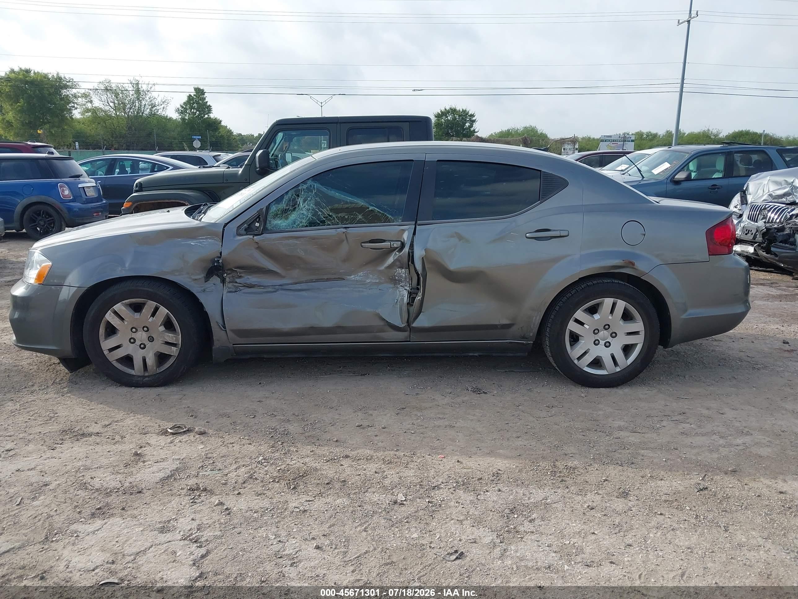 2013 Dodge Avenger Se Gray vin: 1C3CDZAB5DN730277