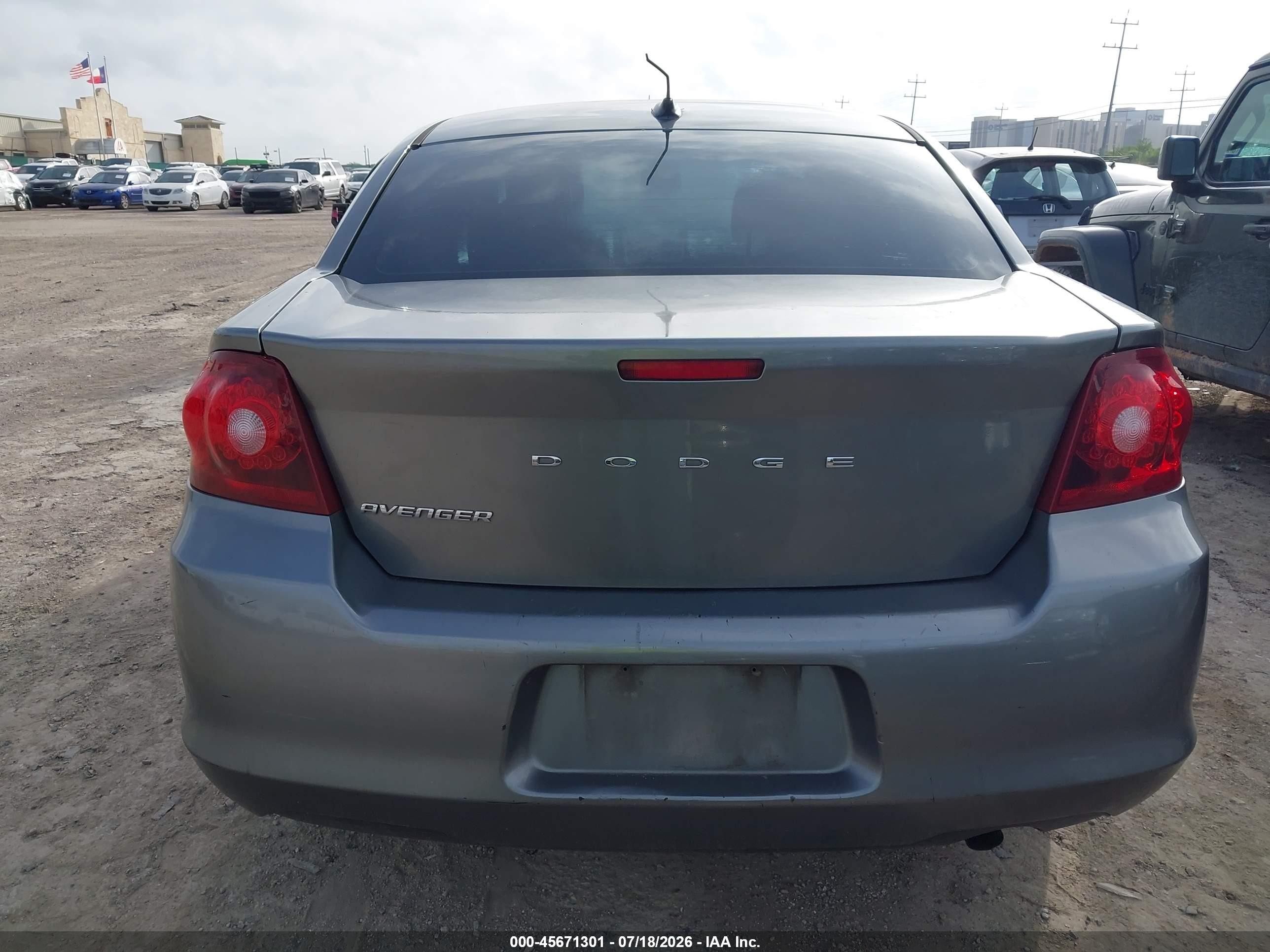 2013 Dodge Avenger Se Gray vin: 1C3CDZAB5DN730277