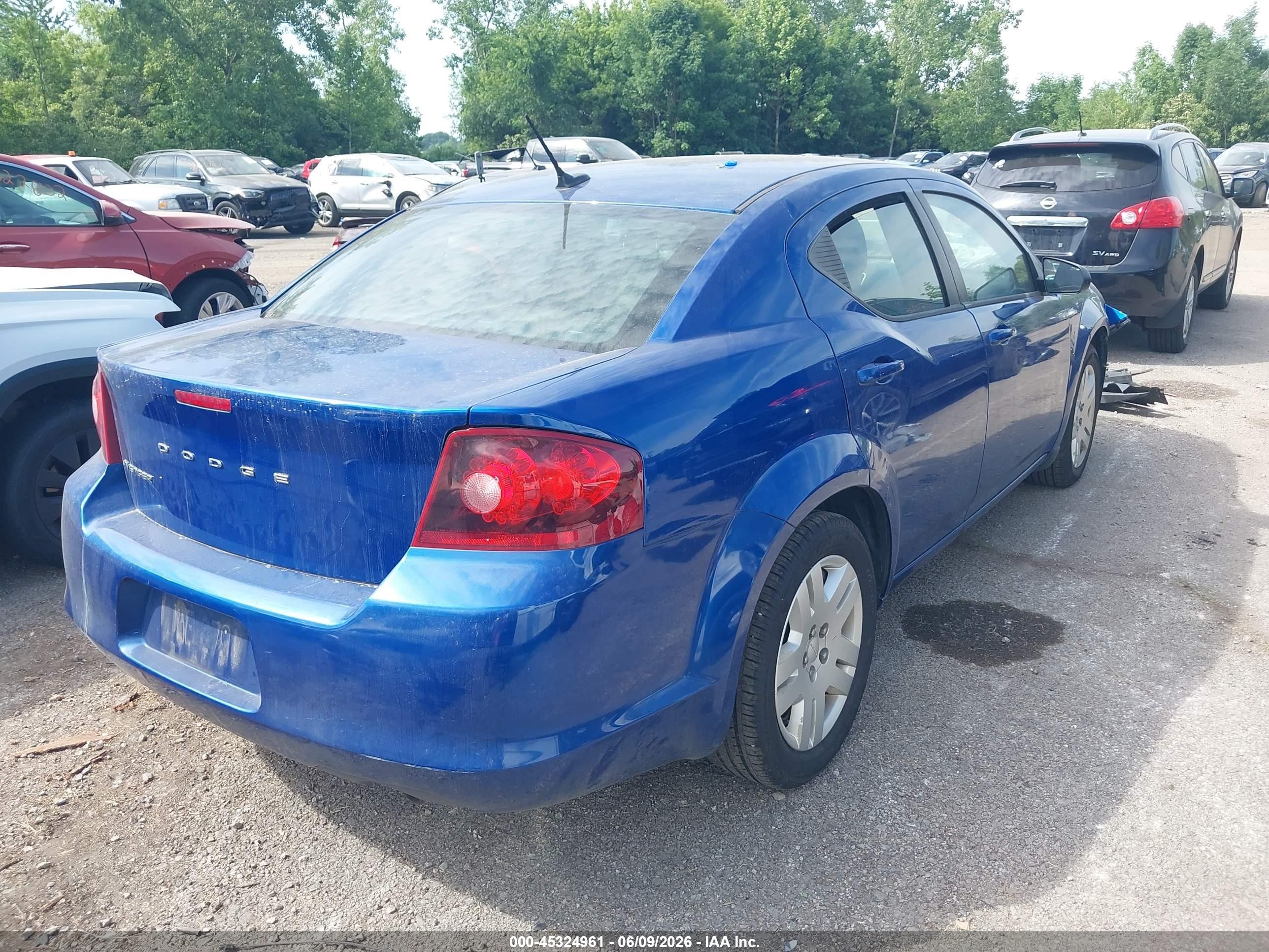 2013 Dodge Avenger Se Blue vin: 1C3CDZAB5DN755776
