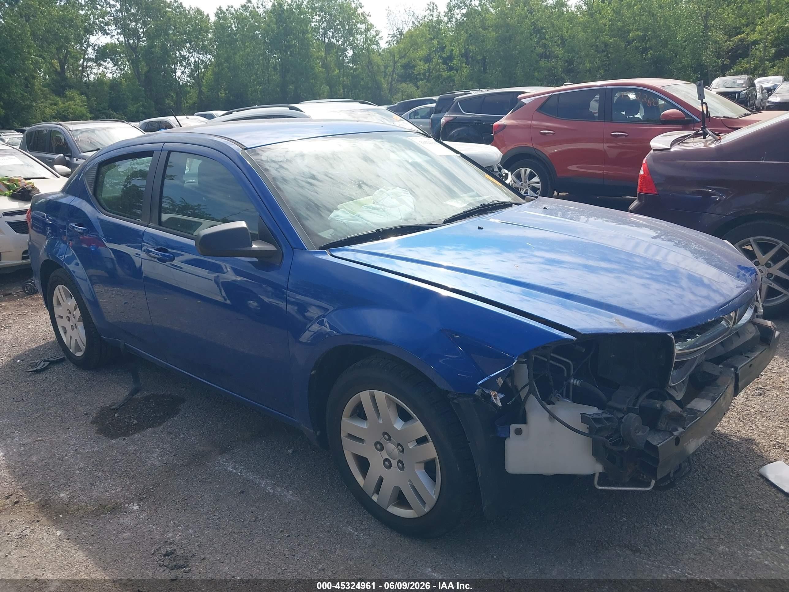 2013 Dodge Avenger Se Blue vin: 1C3CDZAB5DN755776
