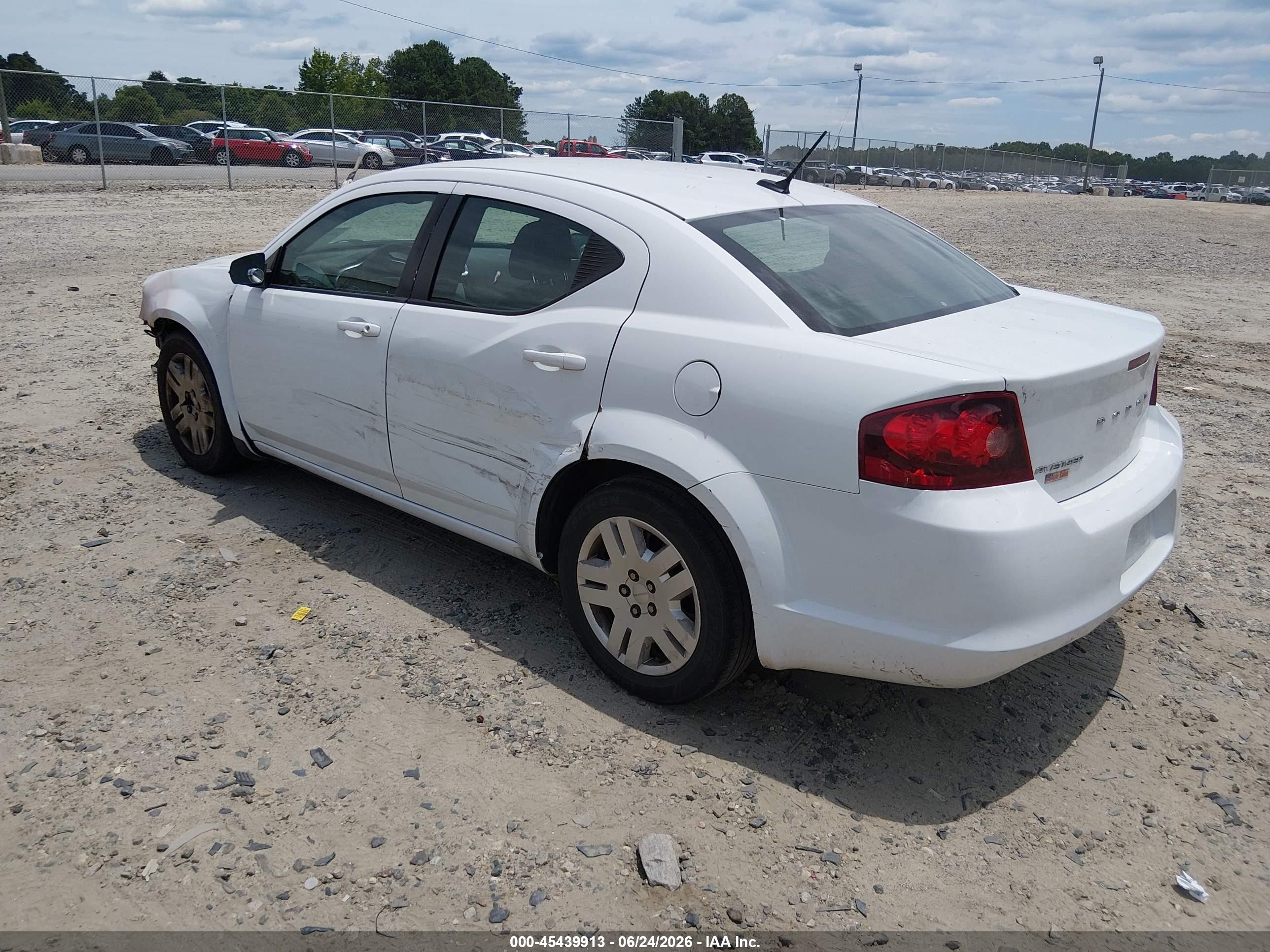 2014 Dodge Avenger Se White vin: 1C3CDZAB5EN144373