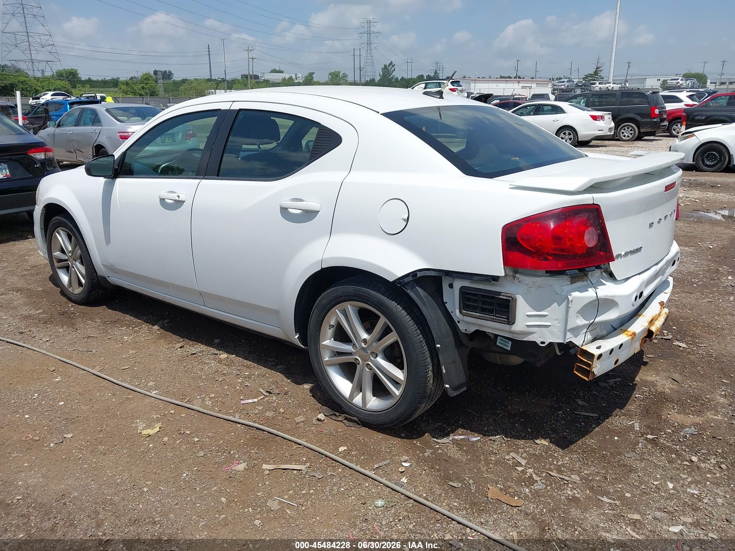 2014 Dodge Avenger Se White vin: 1C3CDZAB5EN200943