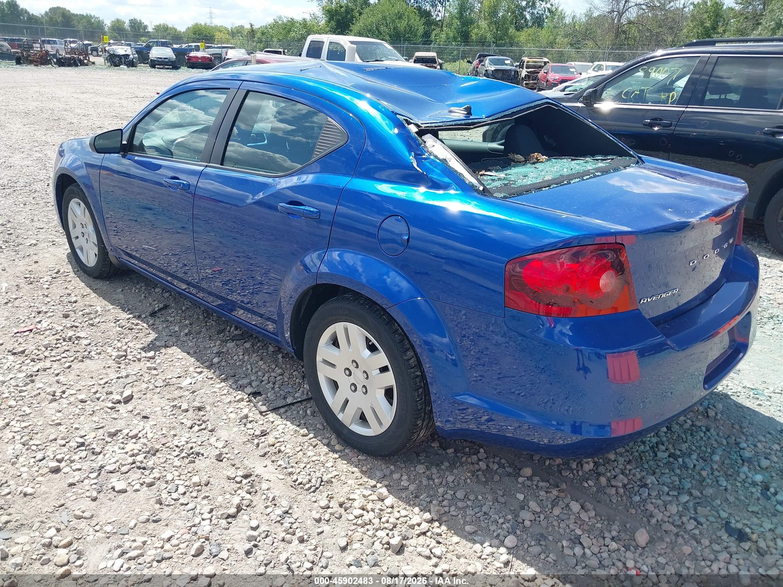 2014 Dodge Avenger Se Blue vin: 1C3CDZAB5EN217211