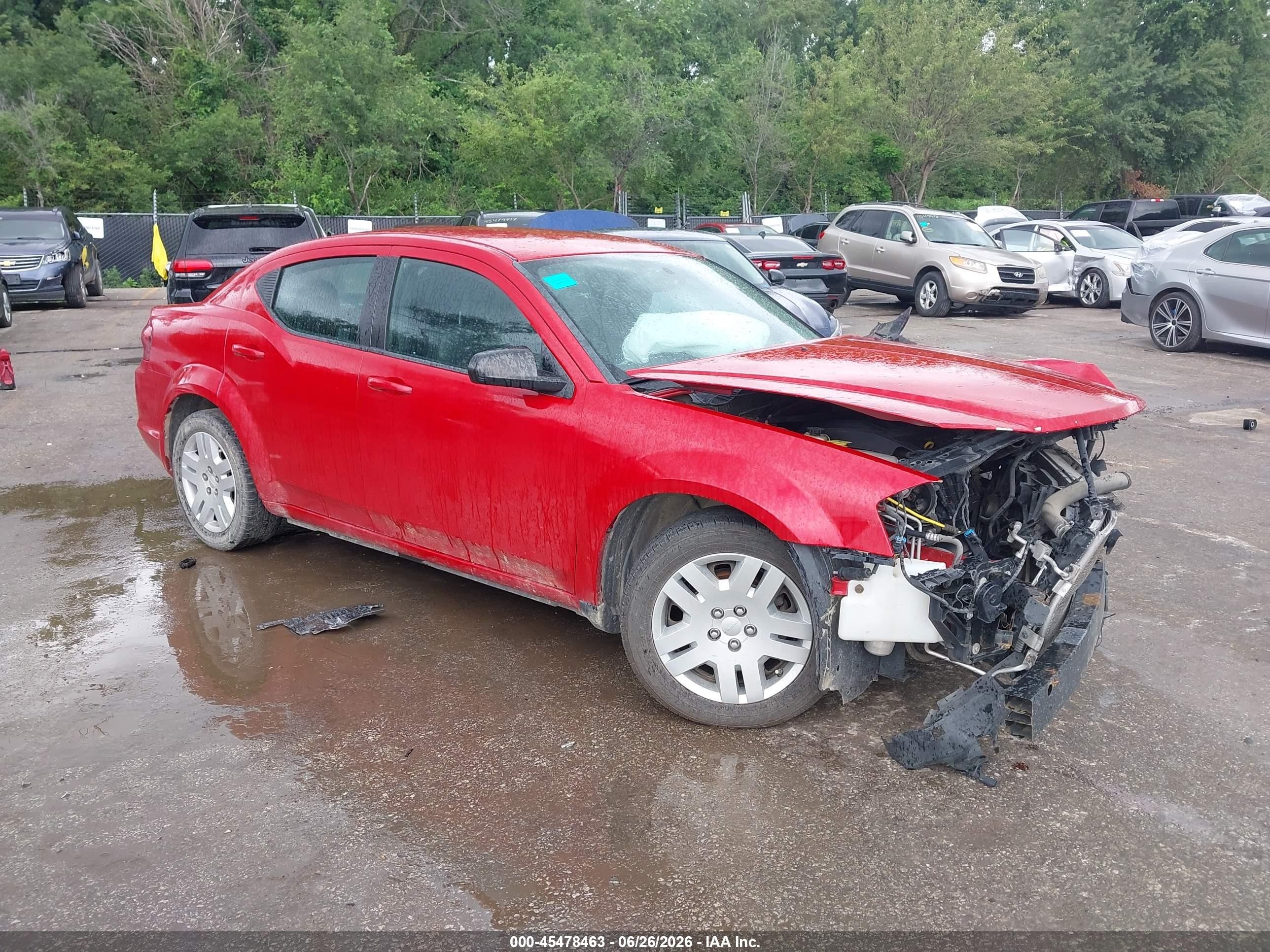 2014 Dodge Avenger Se Red vin: 1C3CDZAB5EN225423
