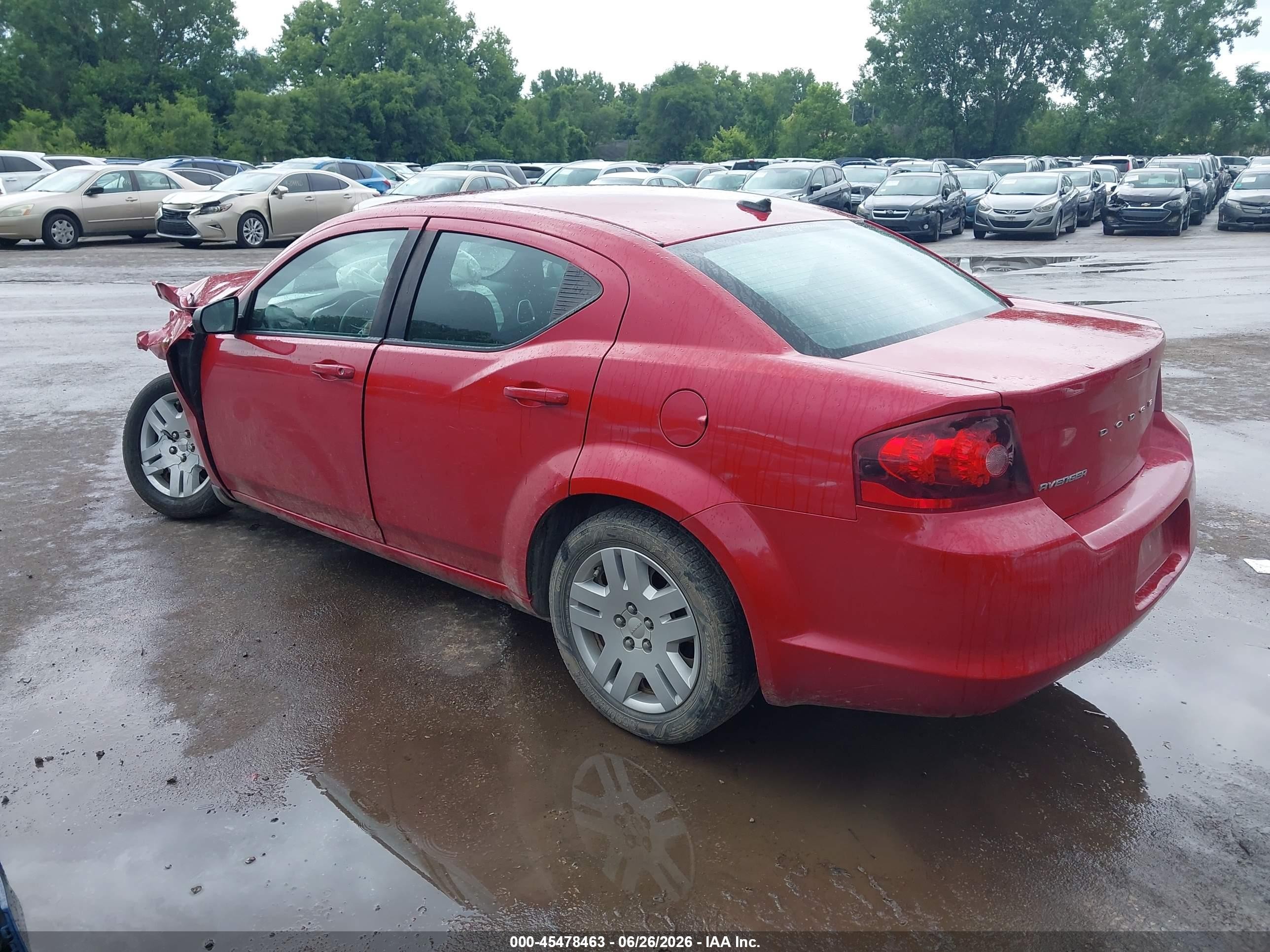 2014 Dodge Avenger Se Red vin: 1C3CDZAB5EN225423