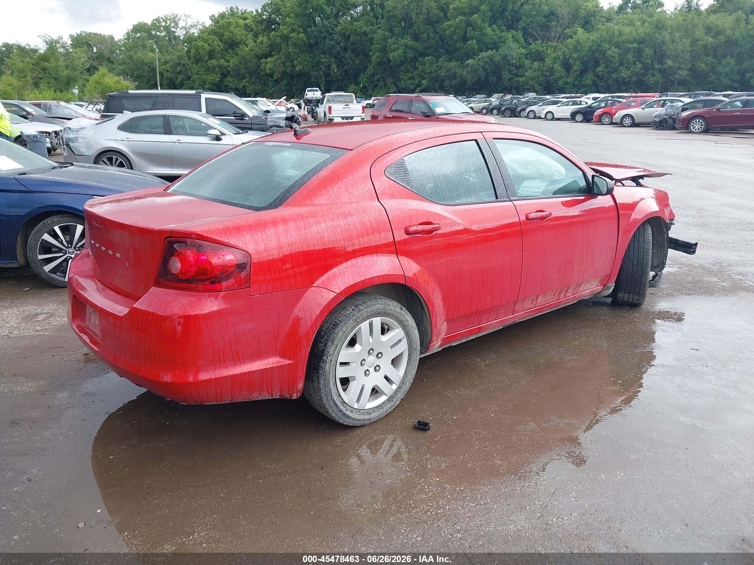 2014 Dodge Avenger Se Red vin: 1C3CDZAB5EN225423