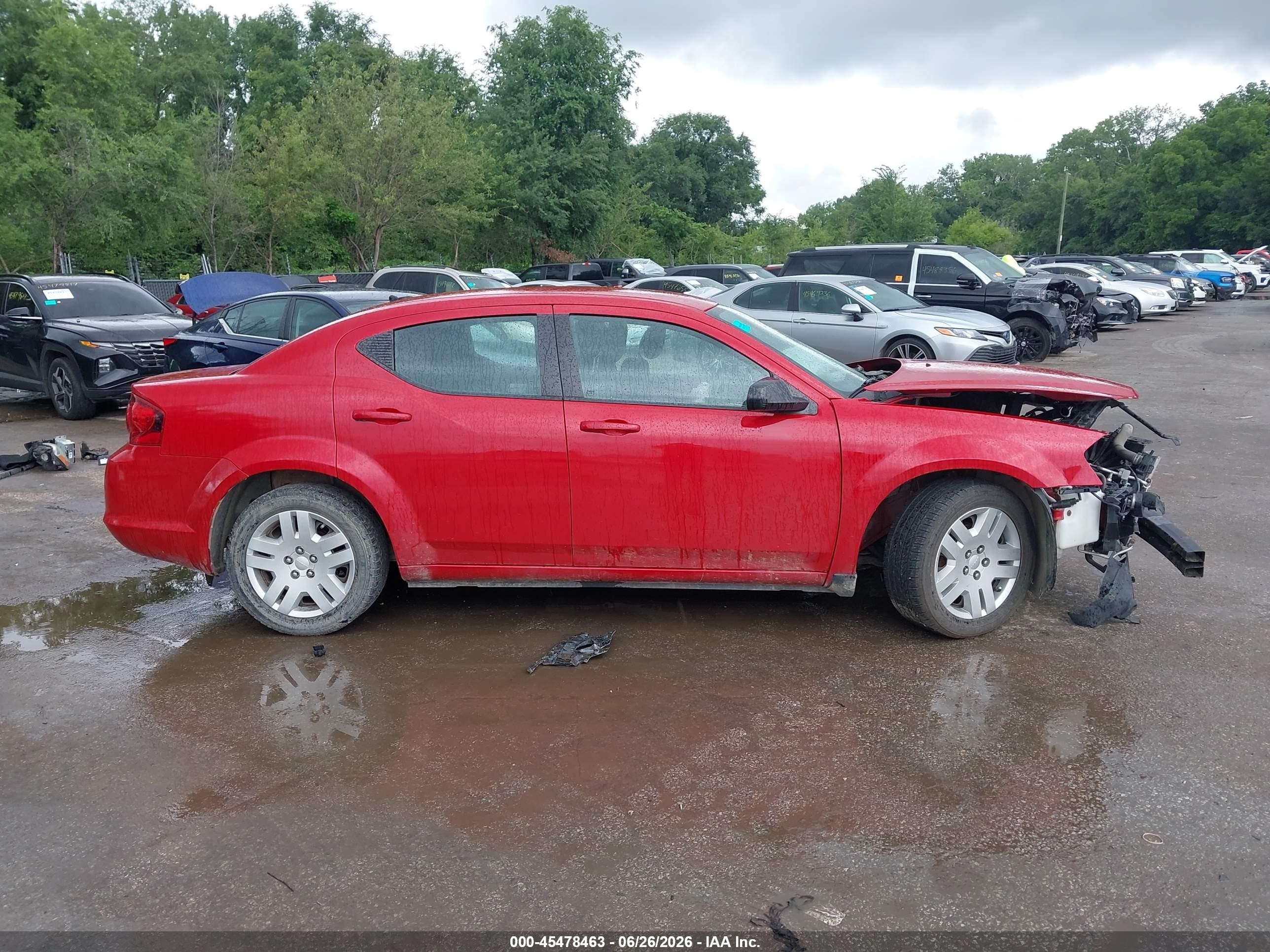 2014 Dodge Avenger Se Red vin: 1C3CDZAB5EN225423