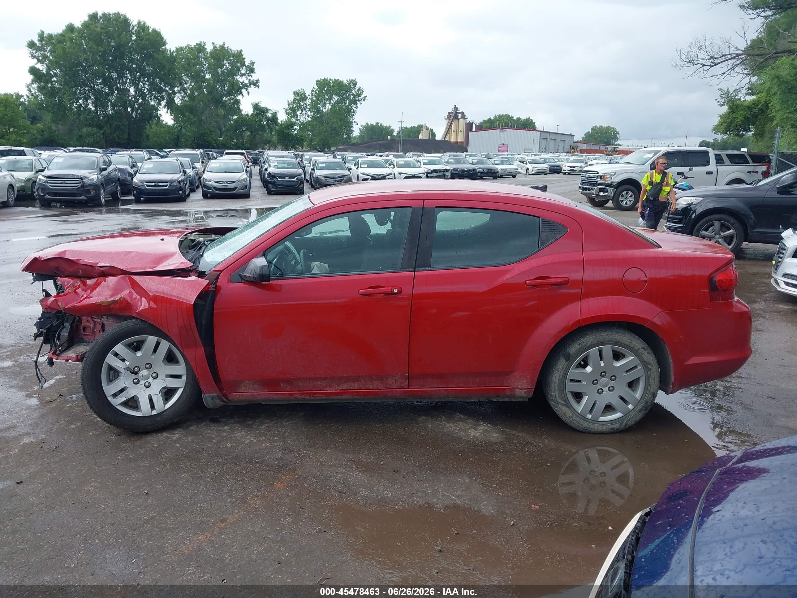 2014 Dodge Avenger Se Red vin: 1C3CDZAB5EN225423