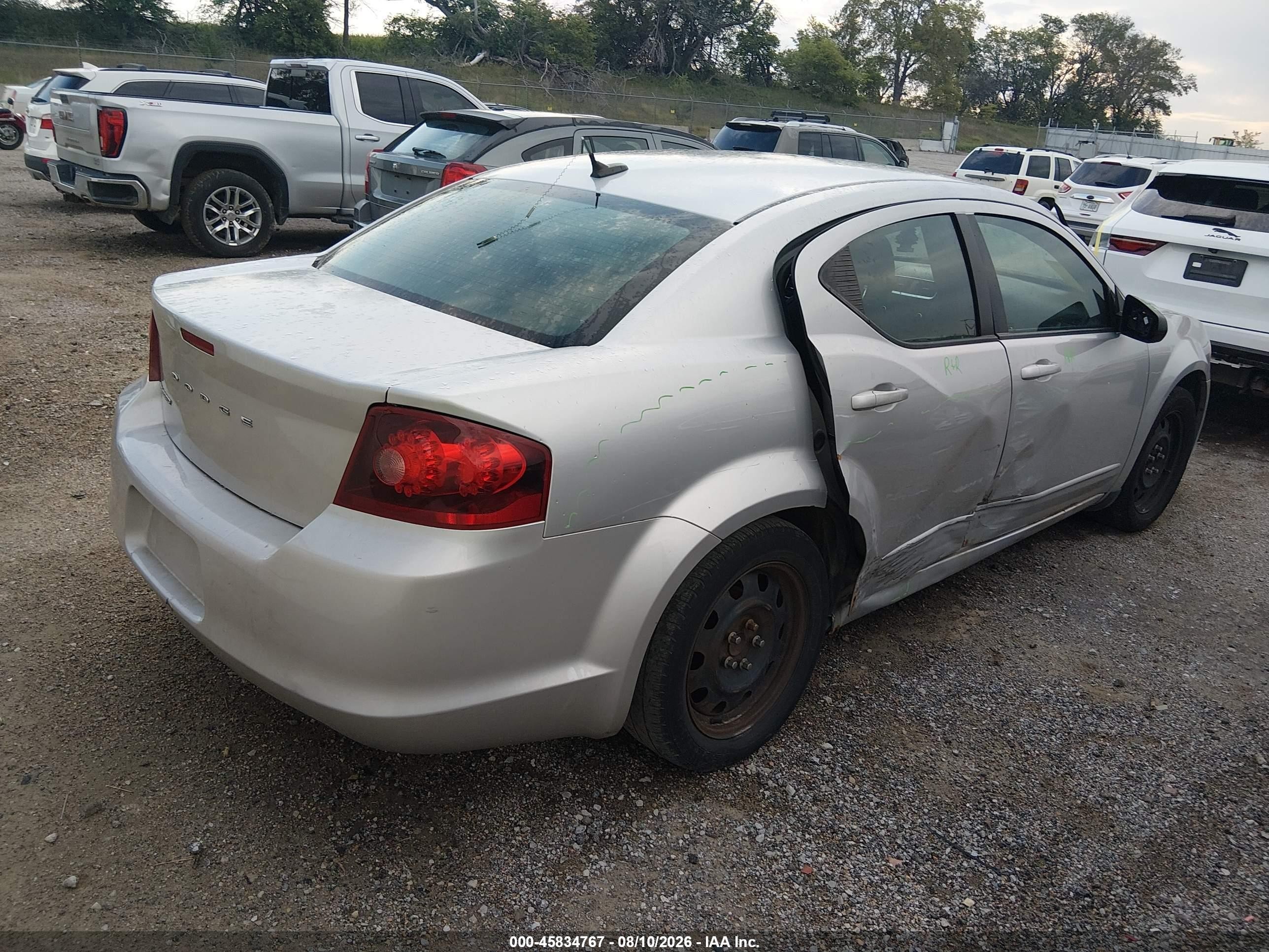 2012 Dodge Avenger Se Silver vin: 1C3CDZAB6CN324006