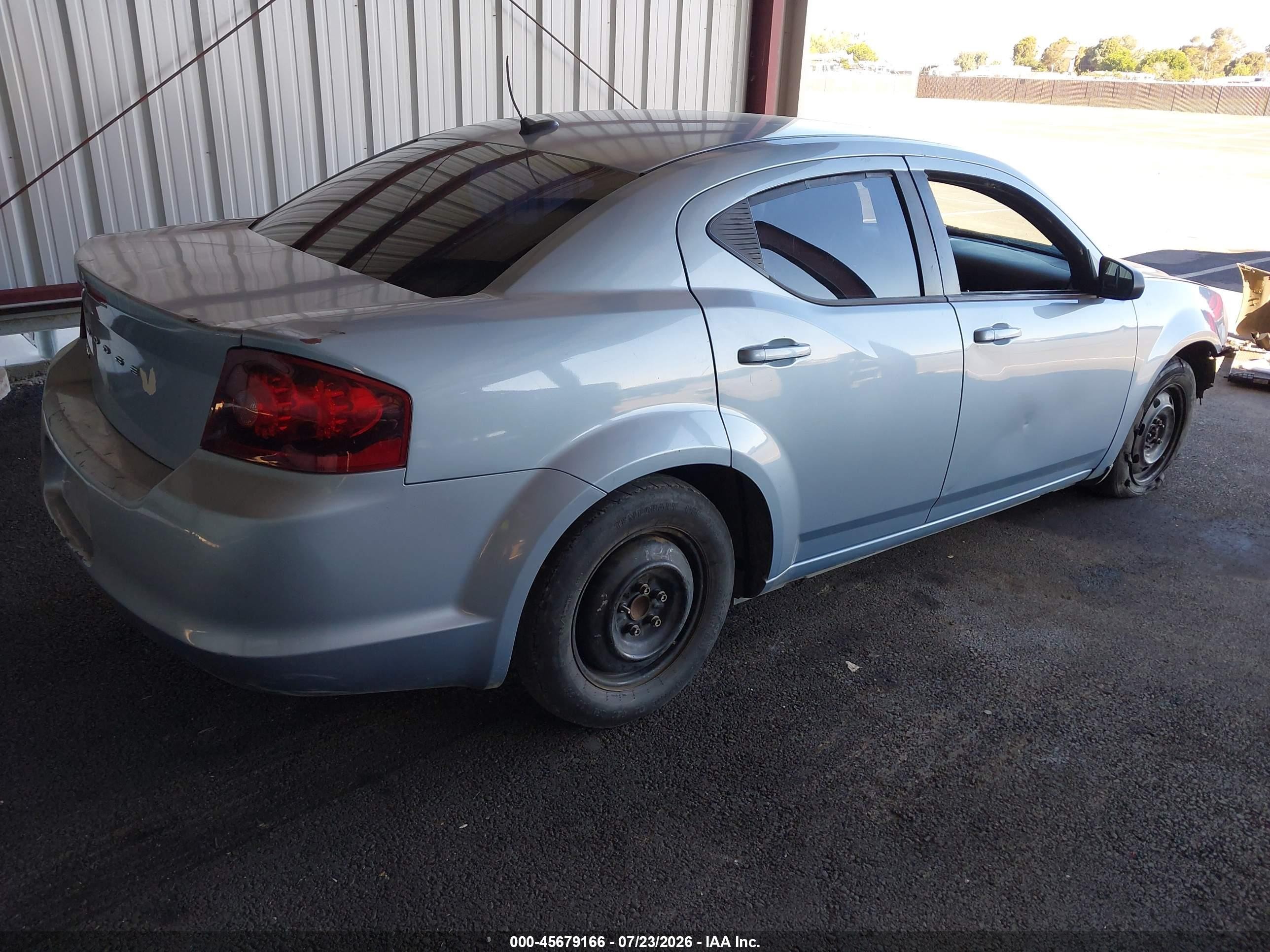 2013 Dodge Avenger Se Light Blue vin: 1C3CDZAB6DN558759