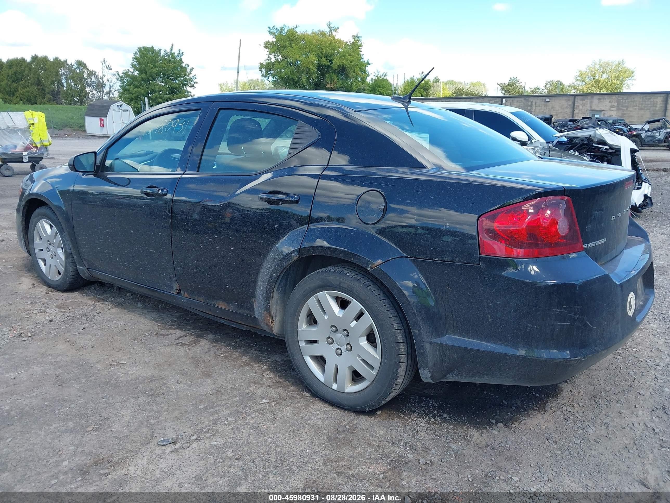 2013 Dodge Avenger Se Black vin: 1C3CDZAB6DN572743