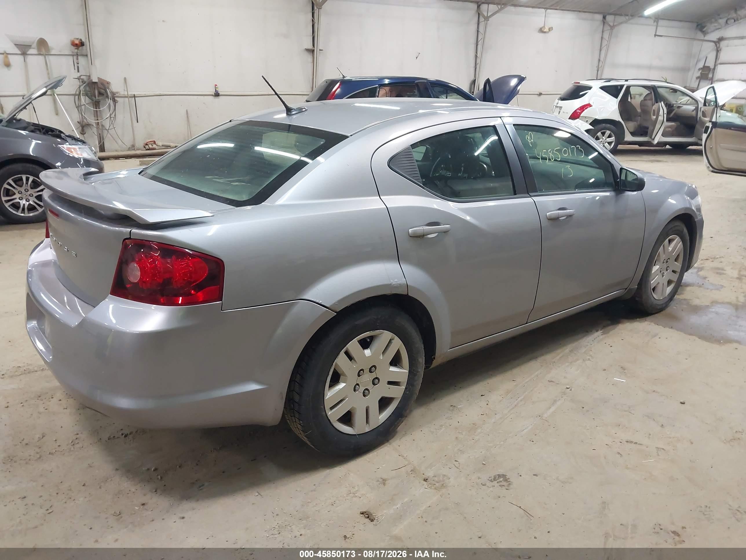 2013 Dodge Avenger Se Silver vin: 1C3CDZAB6DN628857
