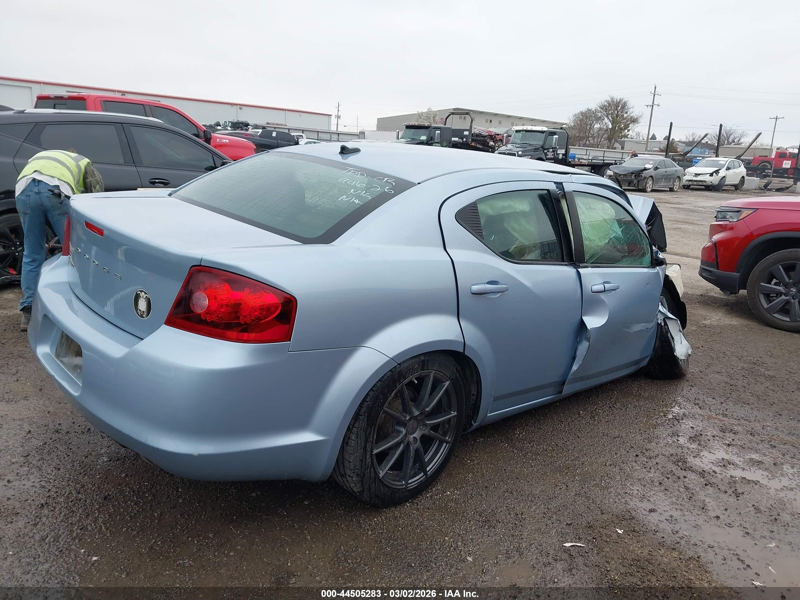 2013 Dodge Avenger Se Light Blue vin: 1C3CDZAB6DN730823