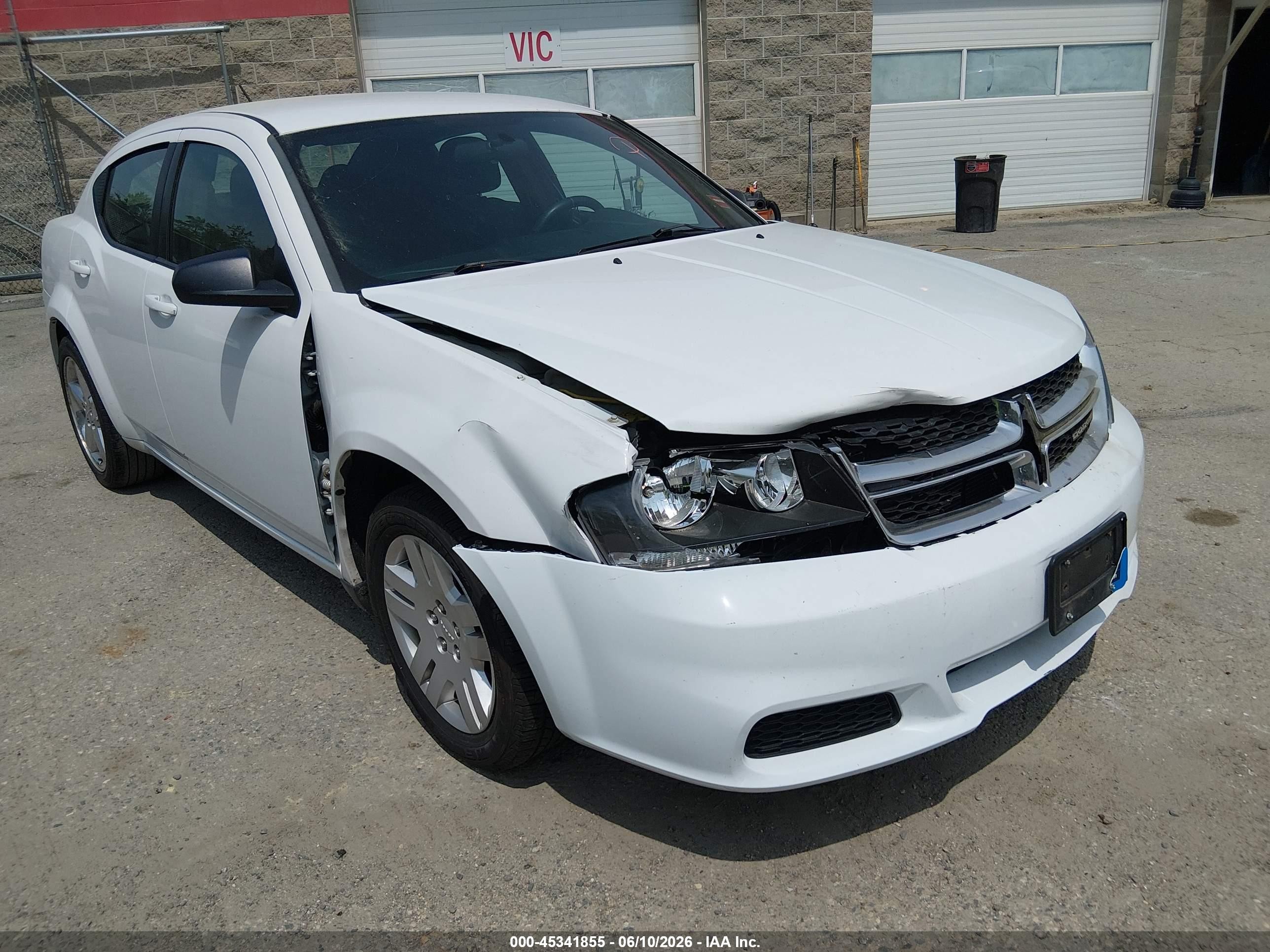2014 Dodge Avenger Se White vin: 1C3CDZAB6EN110345