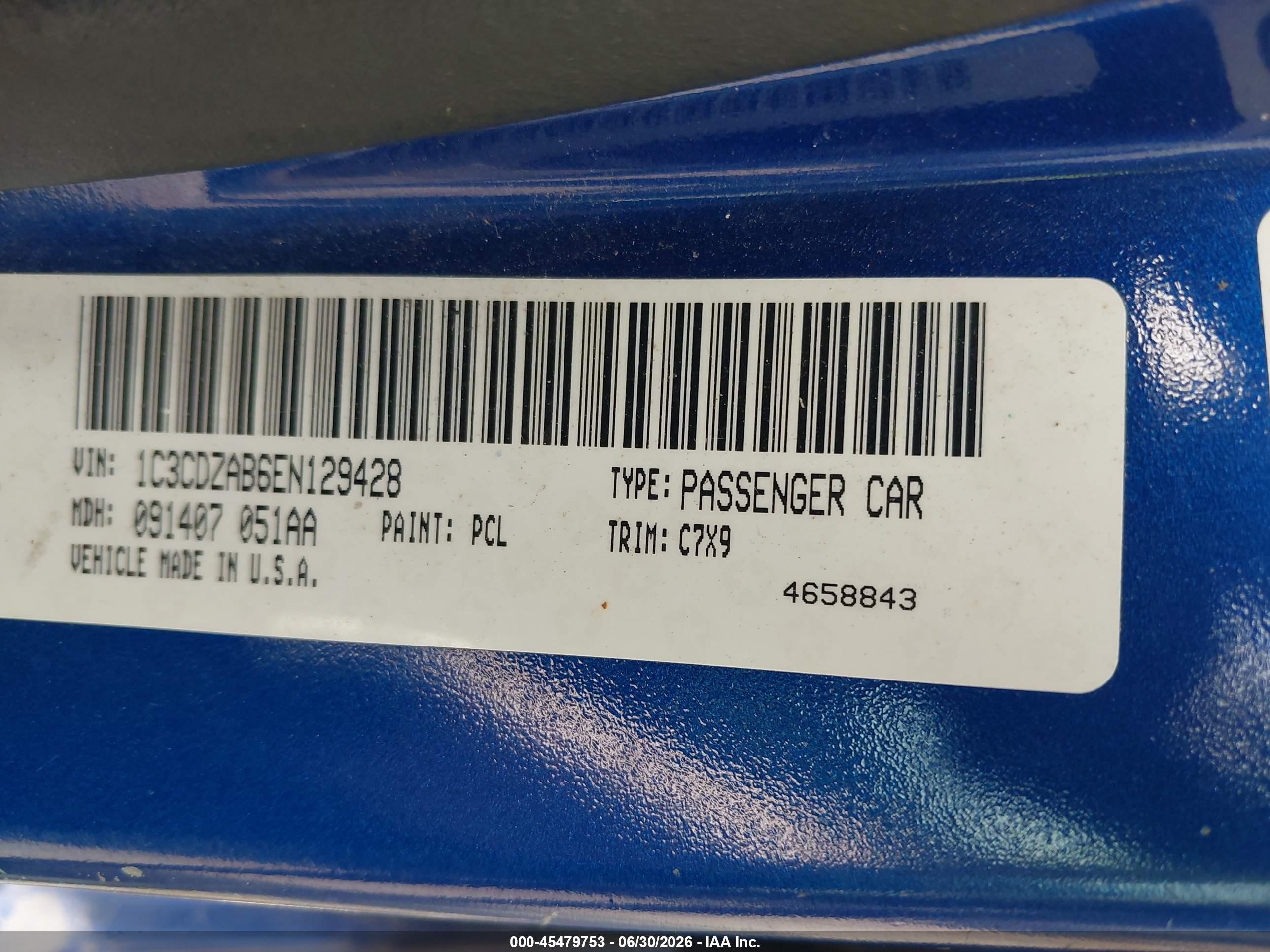 2014 Dodge Avenger Se Blue vin: 1C3CDZAB6EN129428