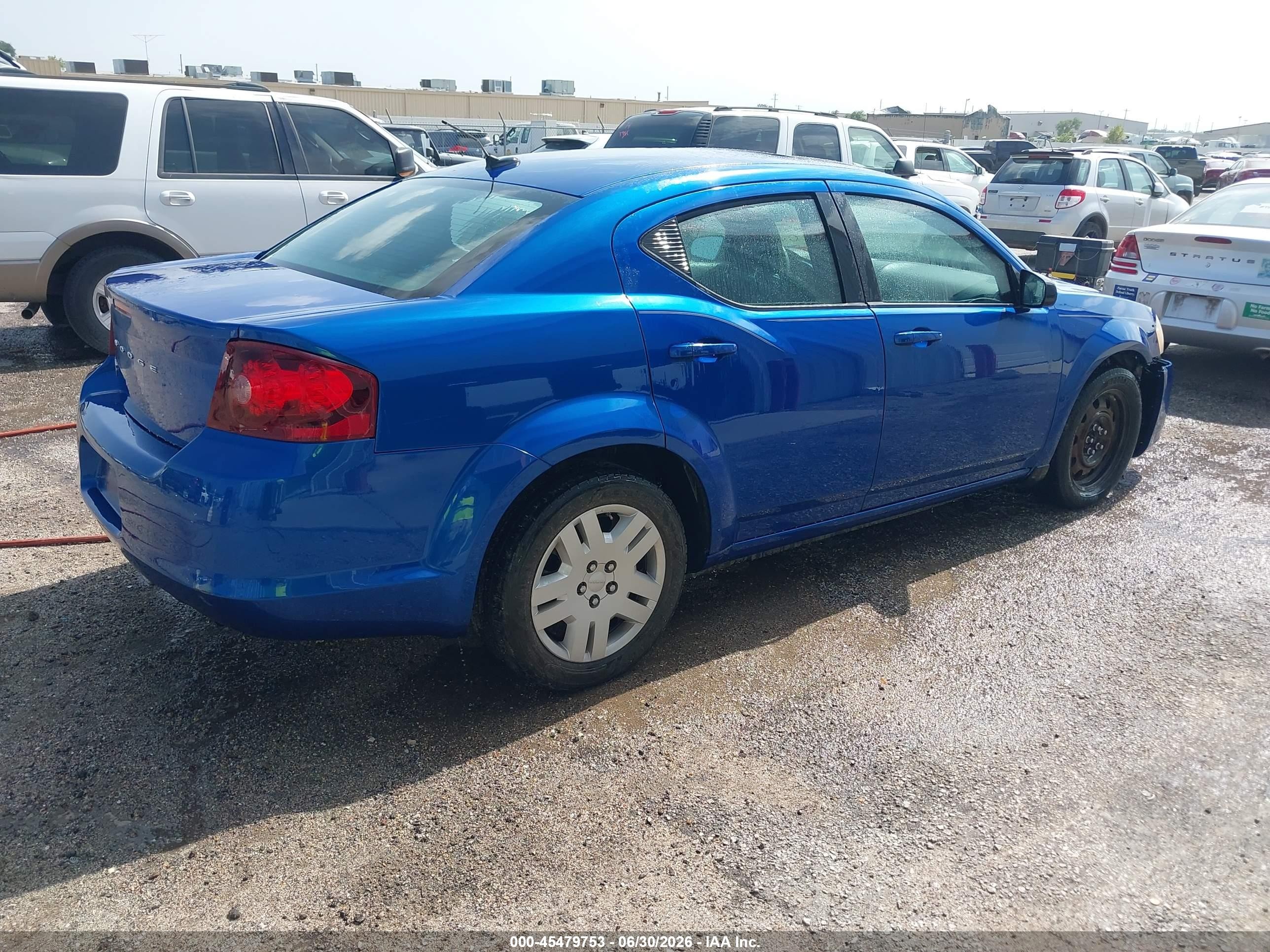 2014 Dodge Avenger Se Blue vin: 1C3CDZAB6EN129428