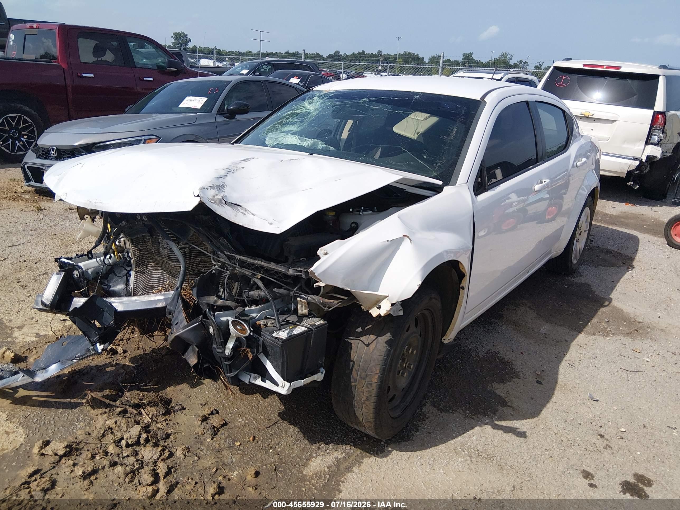 2014 Dodge Avenger Se White vin: 1C3CDZAB6EN143801