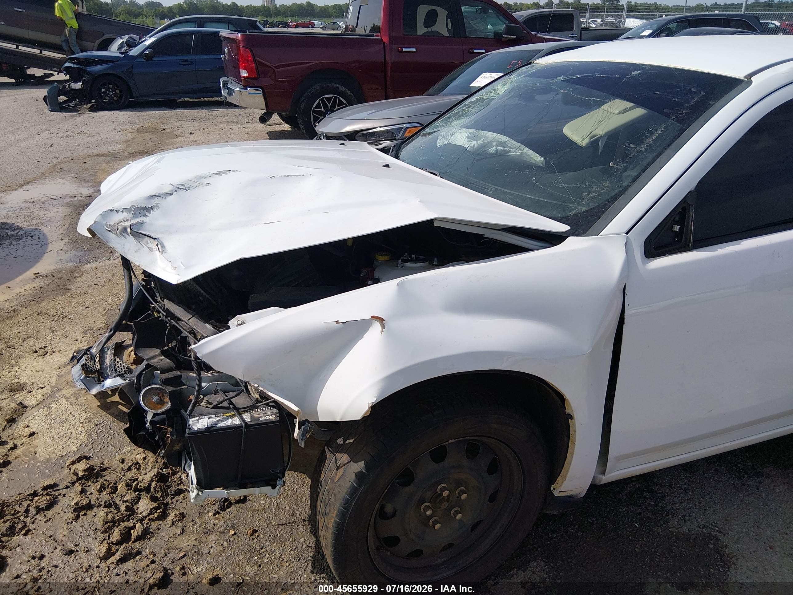 2014 Dodge Avenger Se White vin: 1C3CDZAB6EN143801
