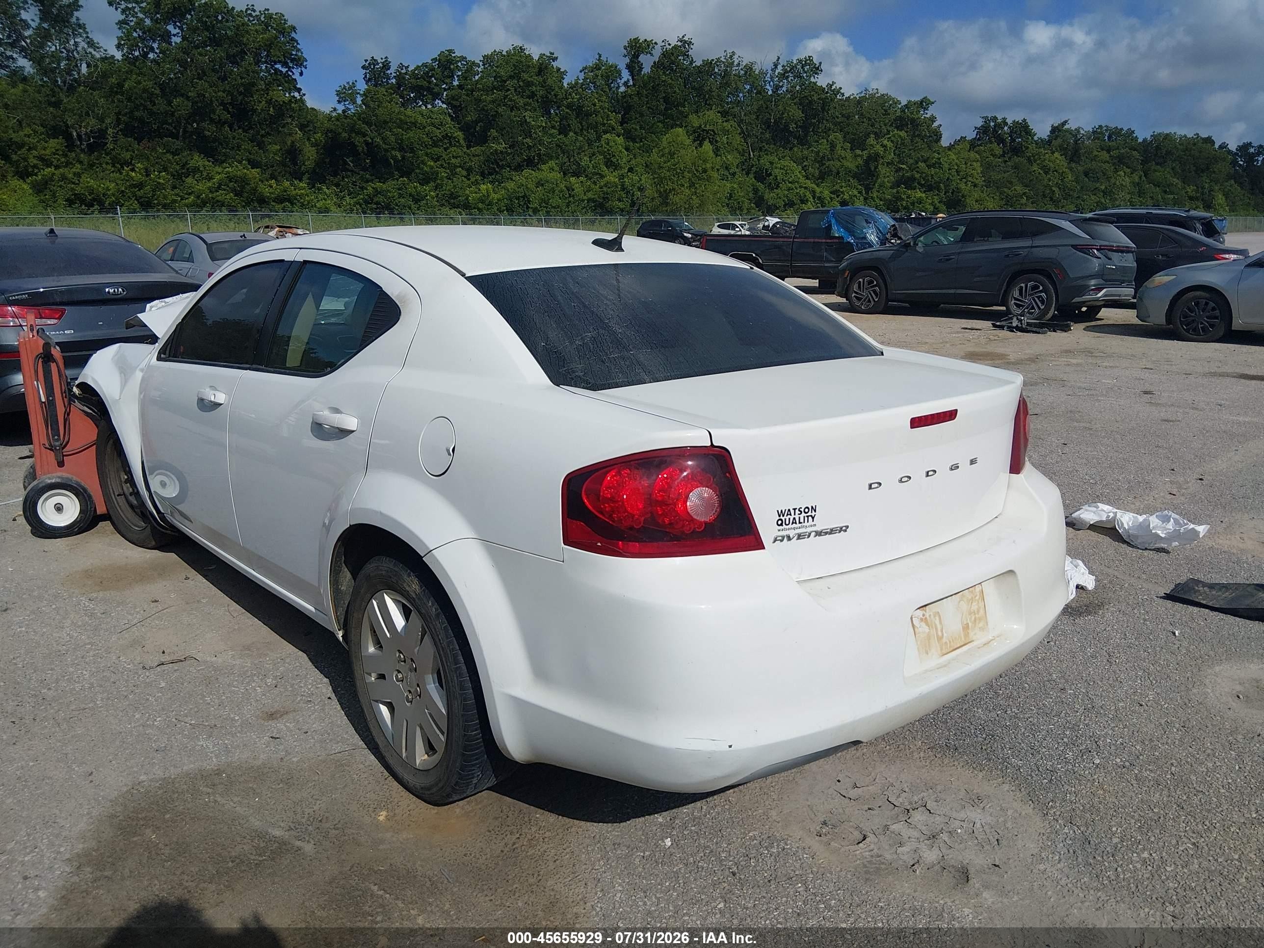 2014 Dodge Avenger Se White vin: 1C3CDZAB6EN143801