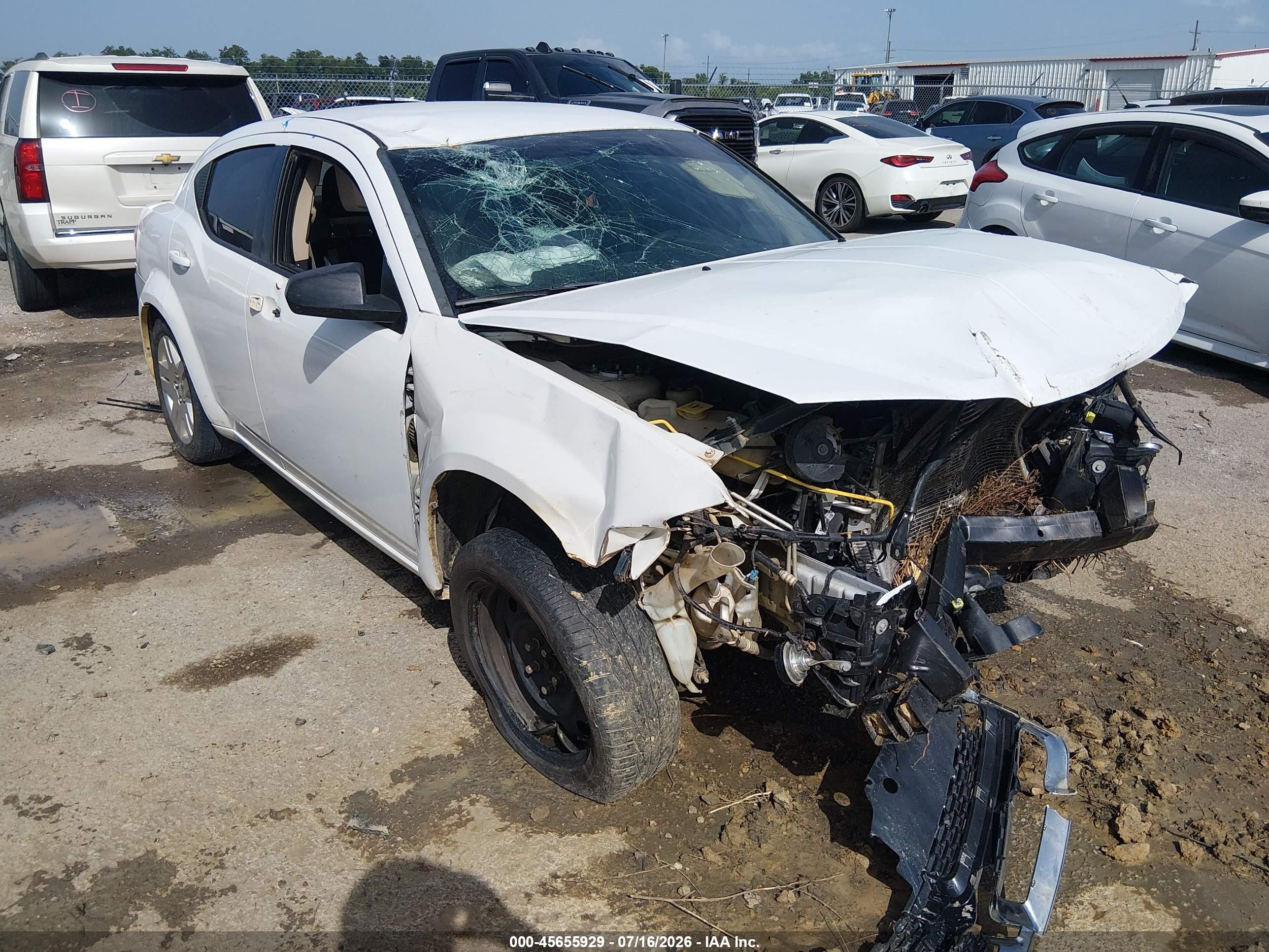 2014 Dodge Avenger Se Белый vin: 1C3CDZAB6EN143801