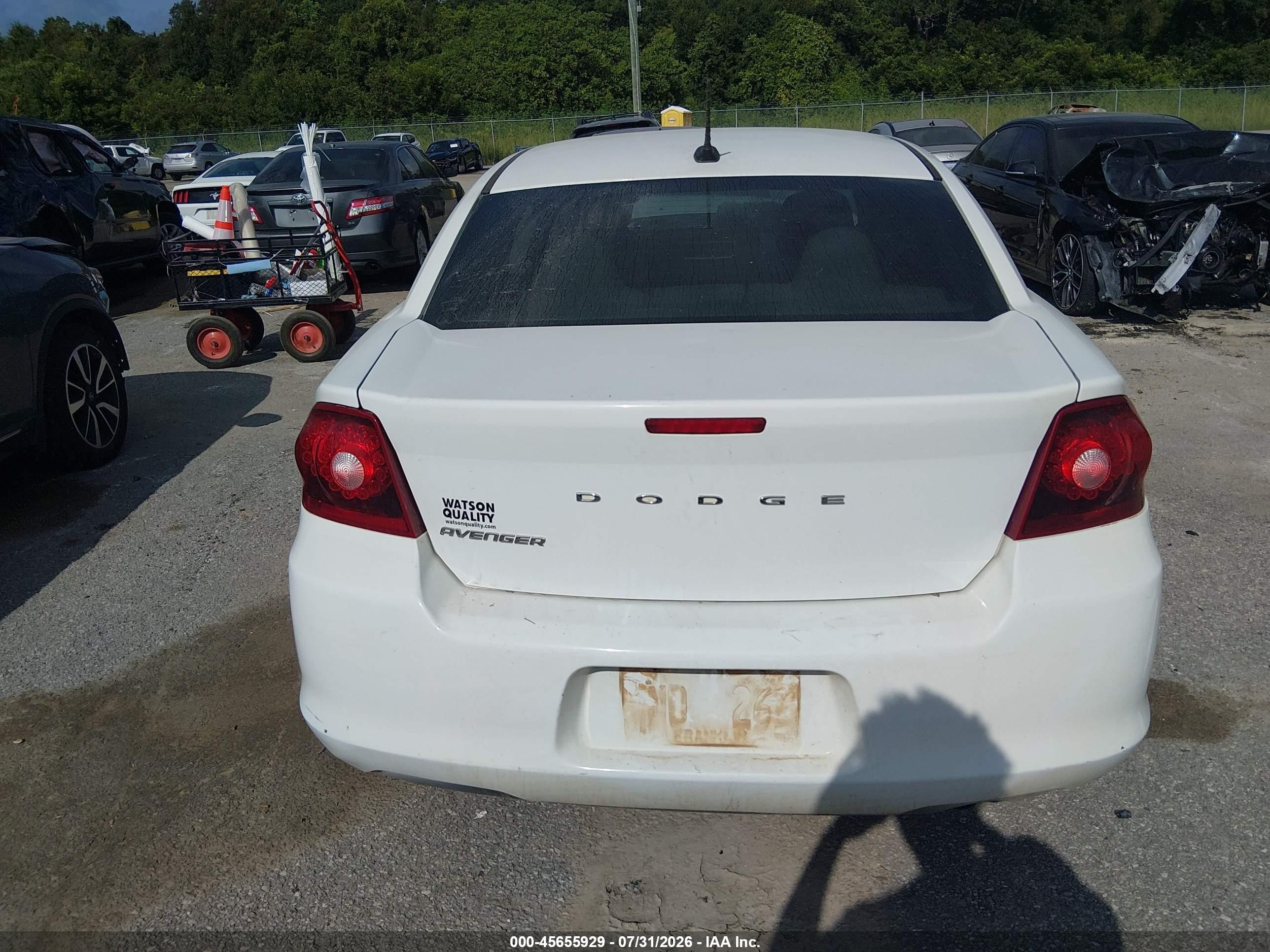 2014 Dodge Avenger Se White vin: 1C3CDZAB6EN143801