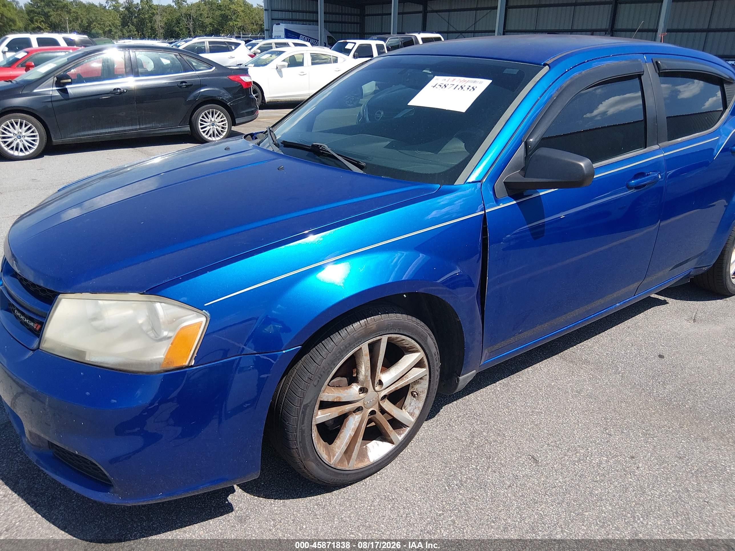 2014 Dodge Avenger Se Blue vin: 1C3CDZAB6EN174708
