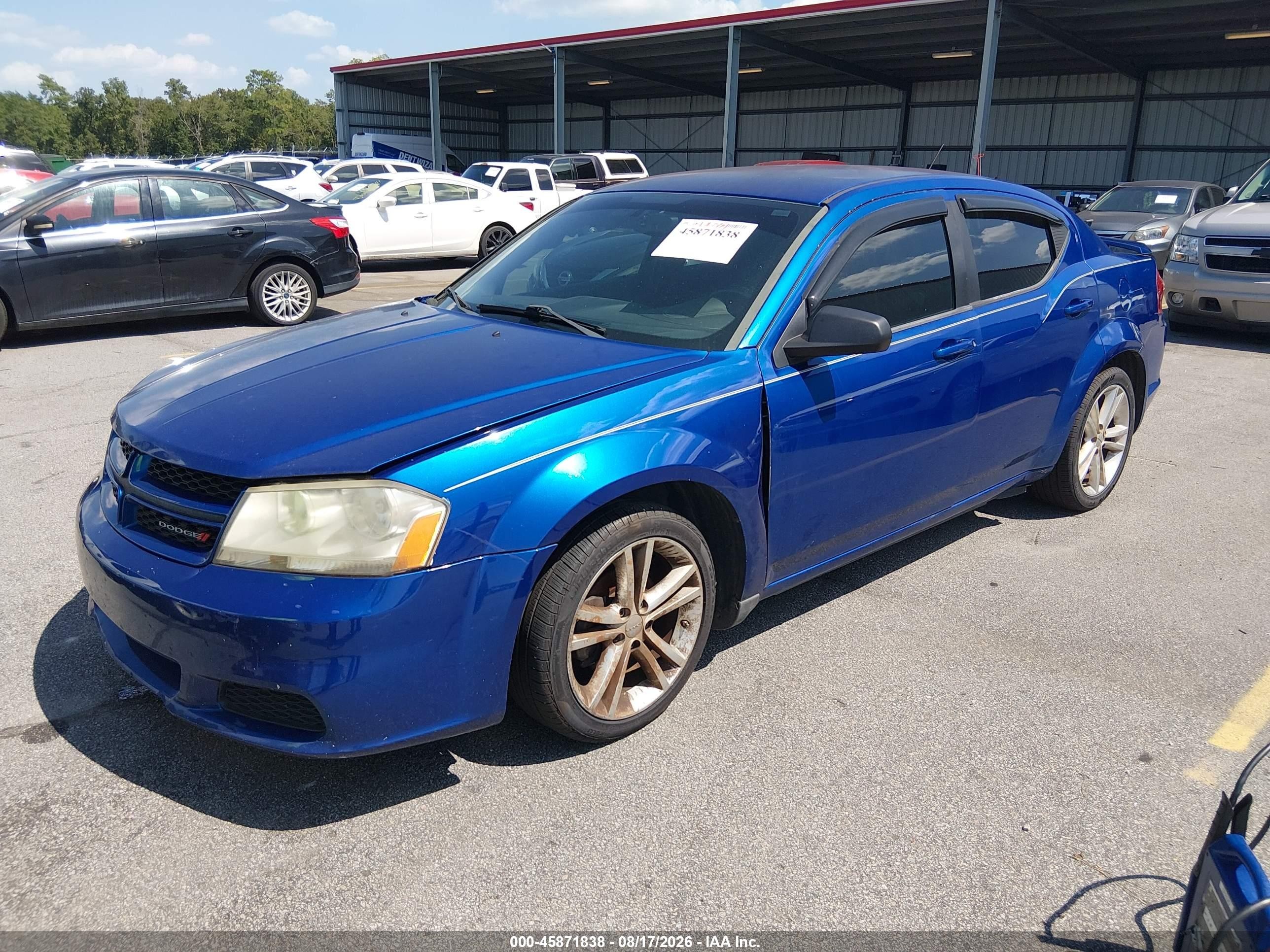 2014 Dodge Avenger Se Blue vin: 1C3CDZAB6EN174708