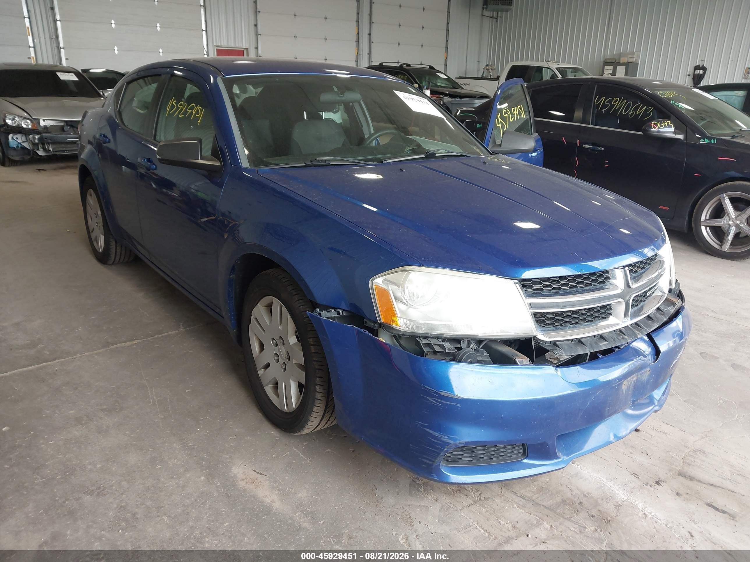 2014 Dodge Avenger Se Blue vin: 1C3CDZAB6EN187734