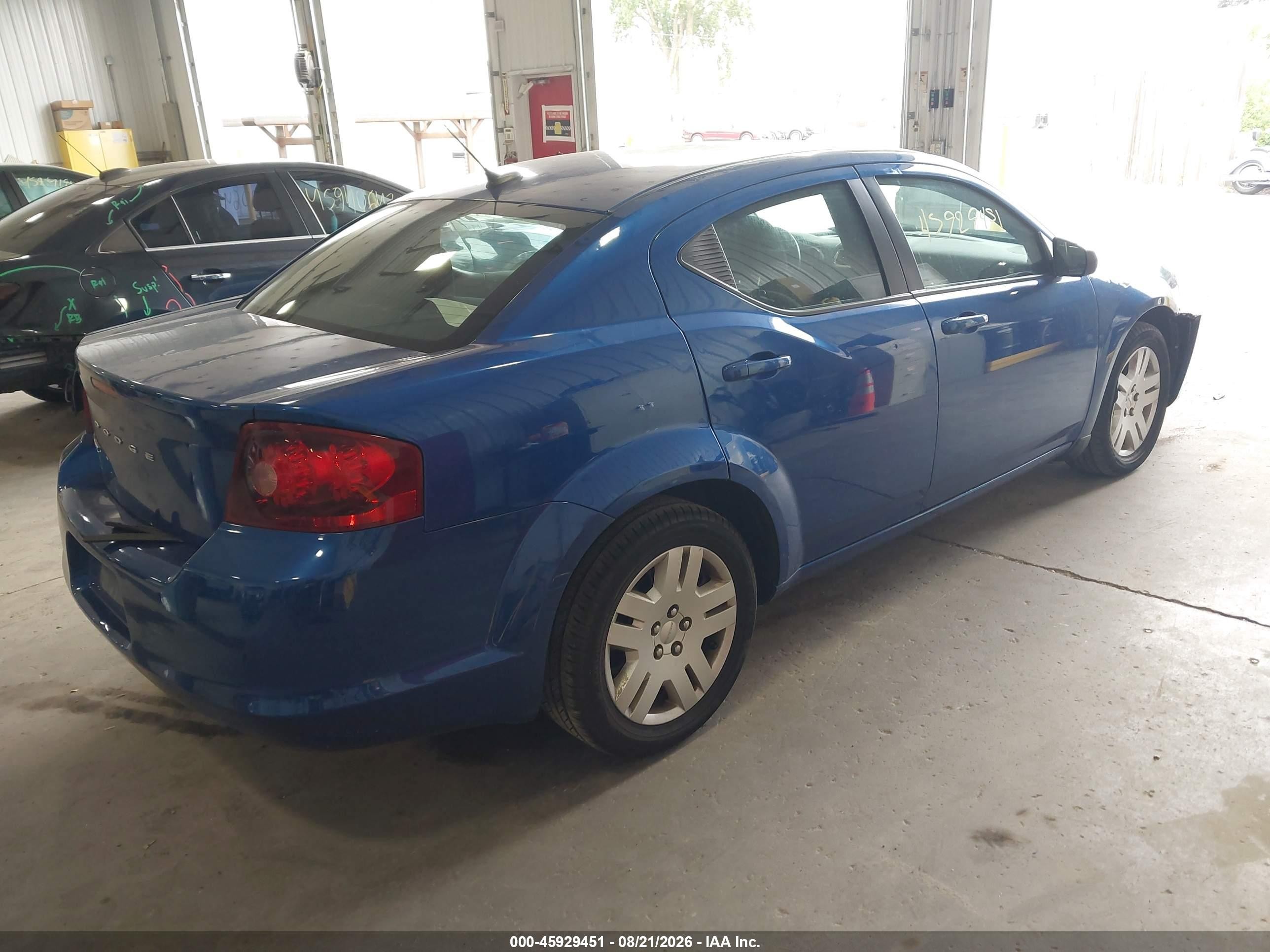 2014 Dodge Avenger Se Blue vin: 1C3CDZAB6EN187734