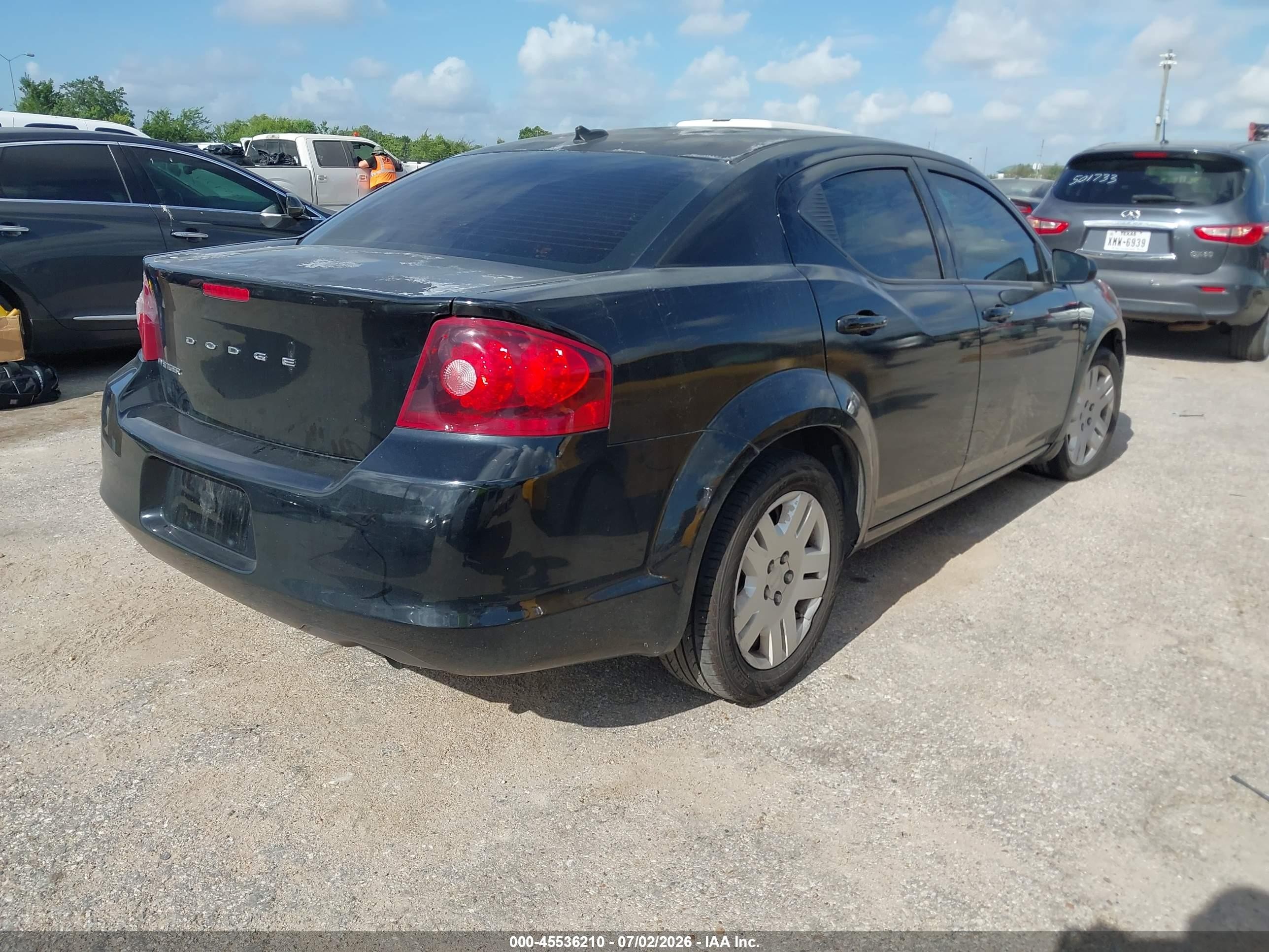 2014 Dodge Avenger Se Black vin: 1C3CDZAB6EN220280