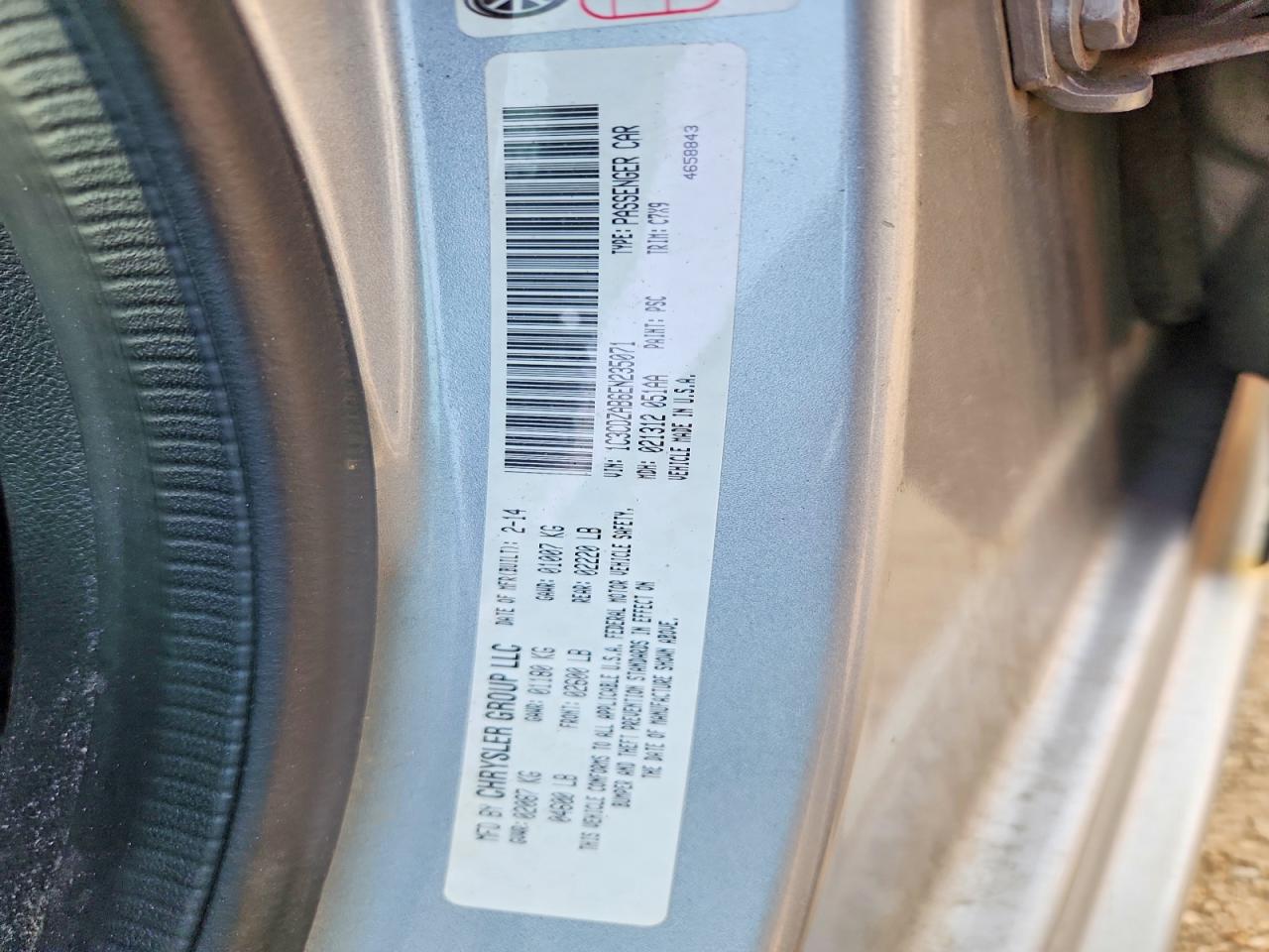 2014 Dodge Avenger Se Silver vin: 1C3CDZAB6EN235071