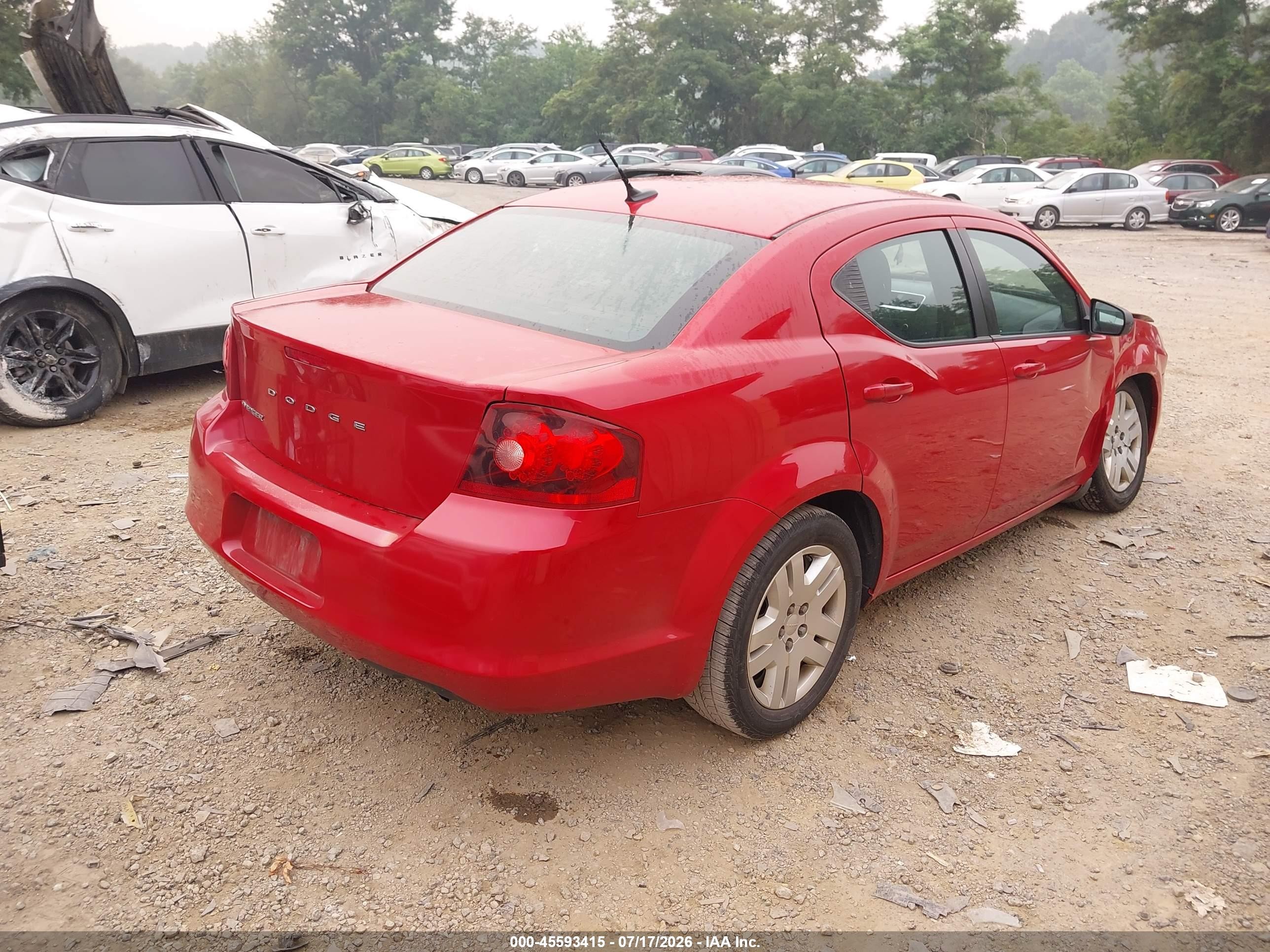 2012 Dodge Avenger Se Red vin: 1C3CDZAB7CN265581