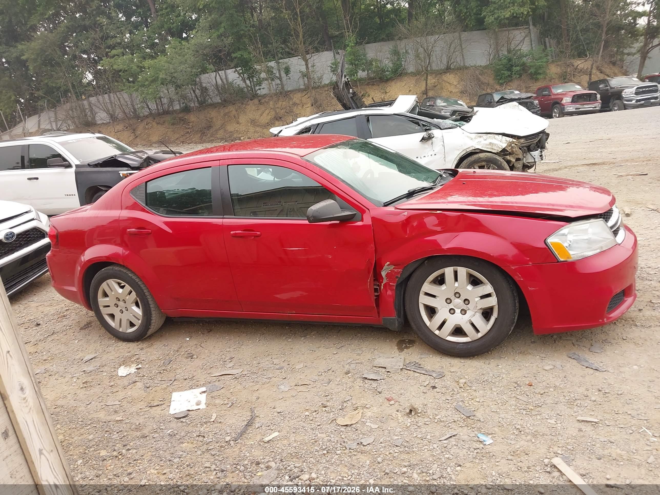 2012 Dodge Avenger Se Red vin: 1C3CDZAB7CN265581