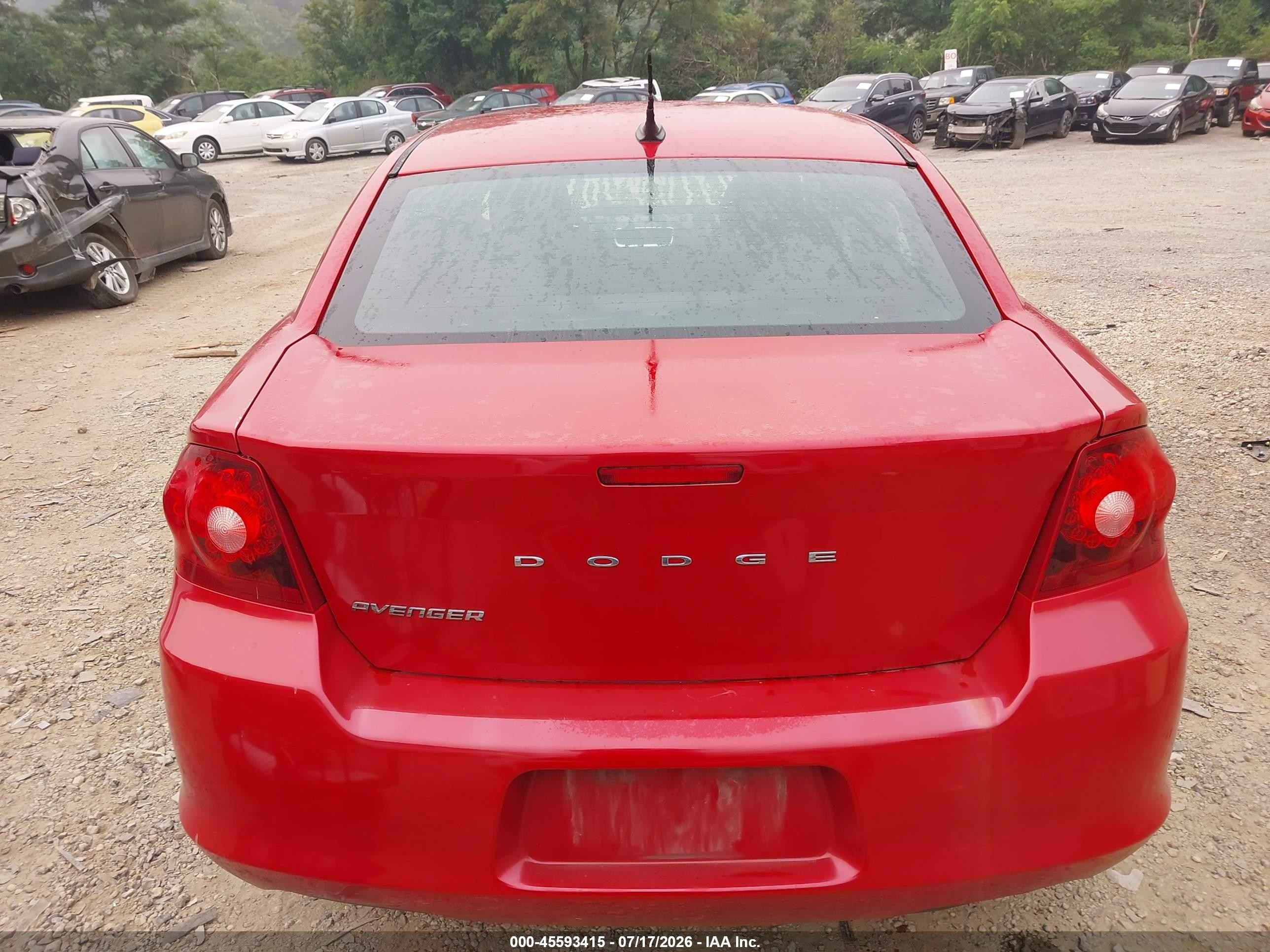 2012 Dodge Avenger Se Red vin: 1C3CDZAB7CN265581