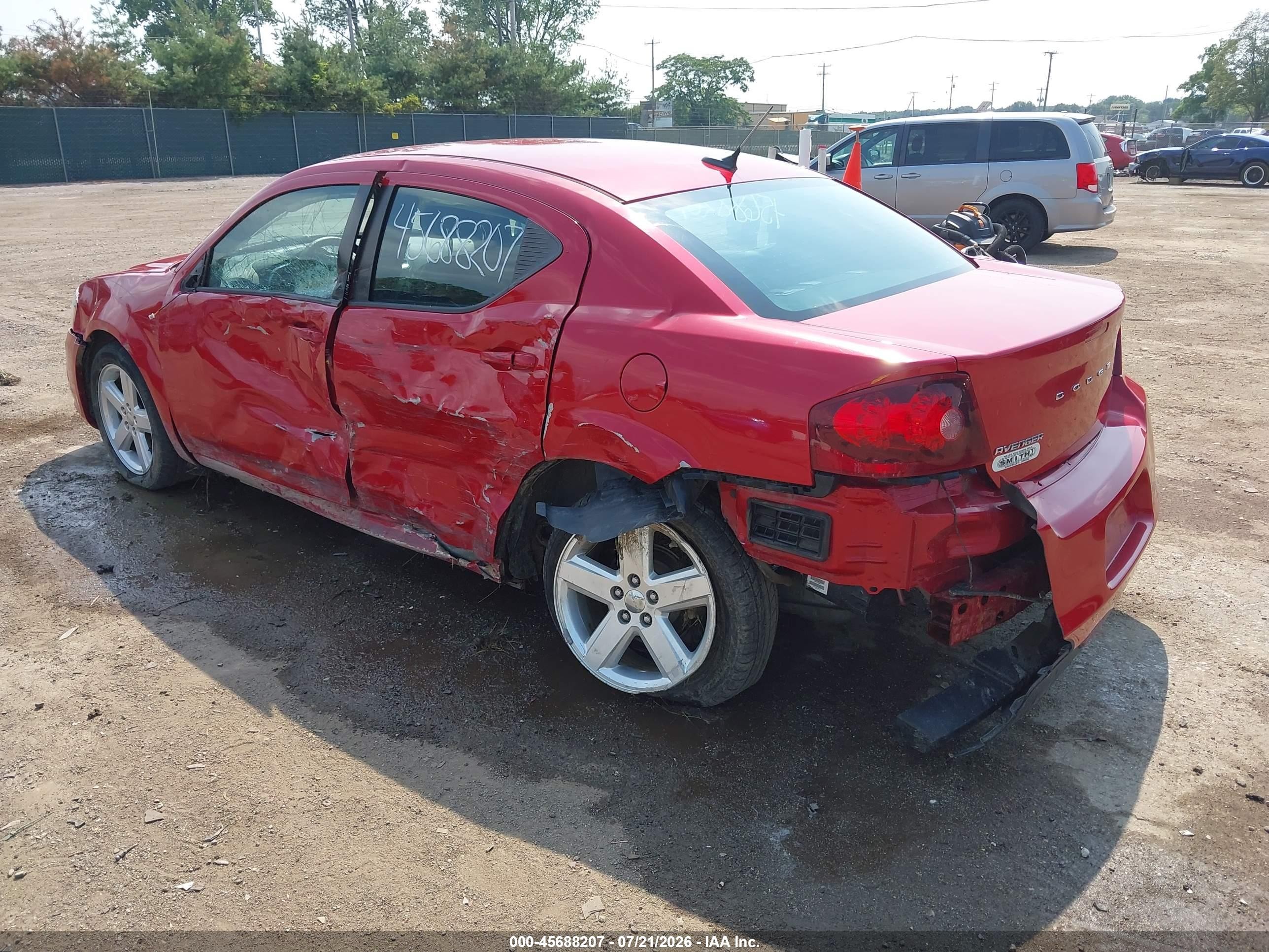 2013 Dodge Avenger Se Красный vin: 1C3CDZAB7DN535359