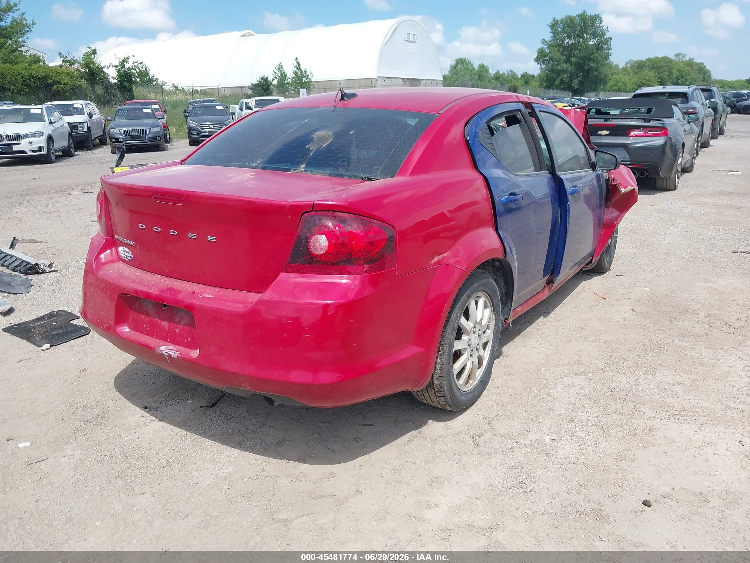 2013 Dodge Avenger Se Red vin: 1C3CDZAB7DN603661