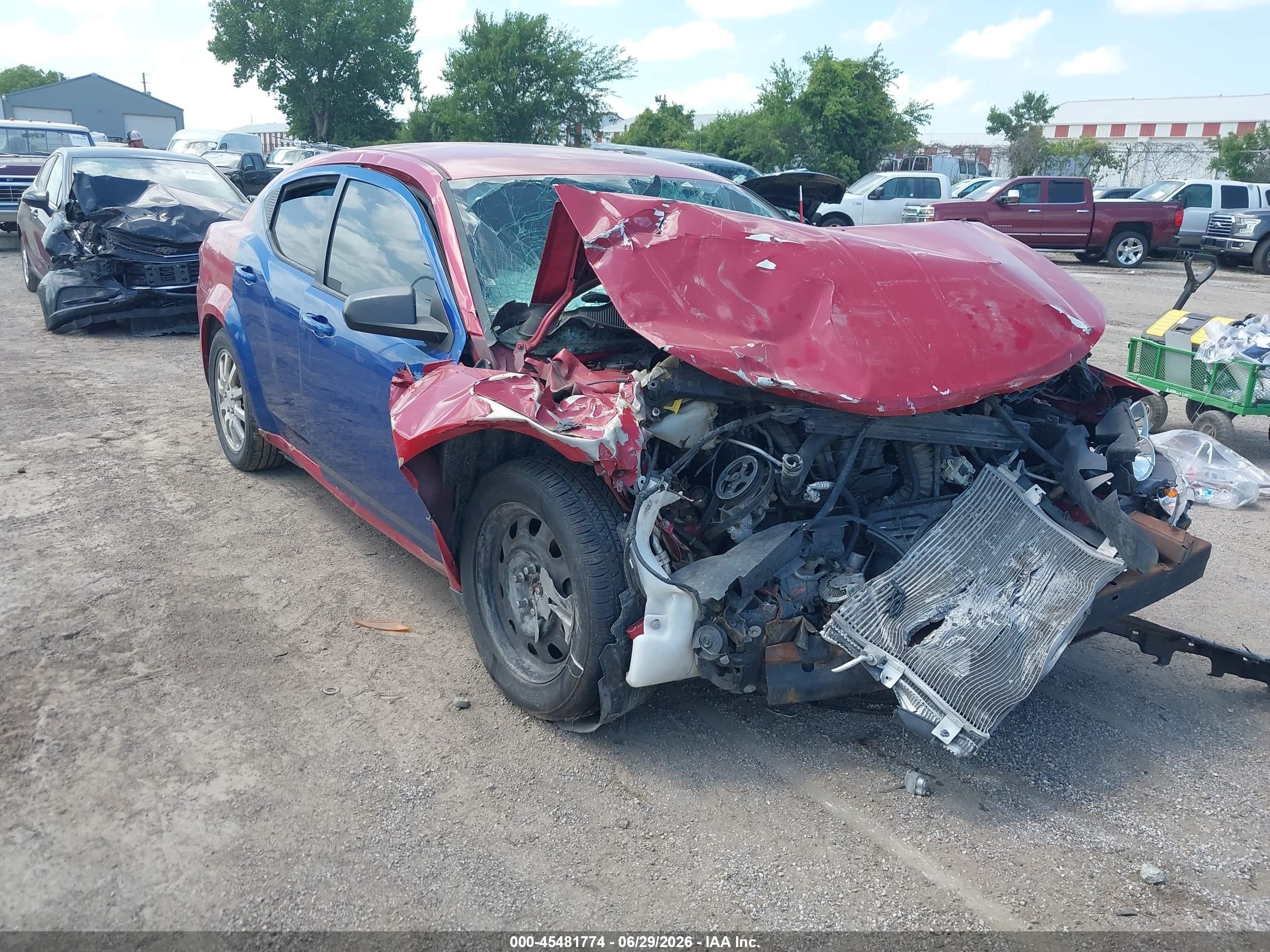 2013 Dodge Avenger Se Red vin: 1C3CDZAB7DN603661