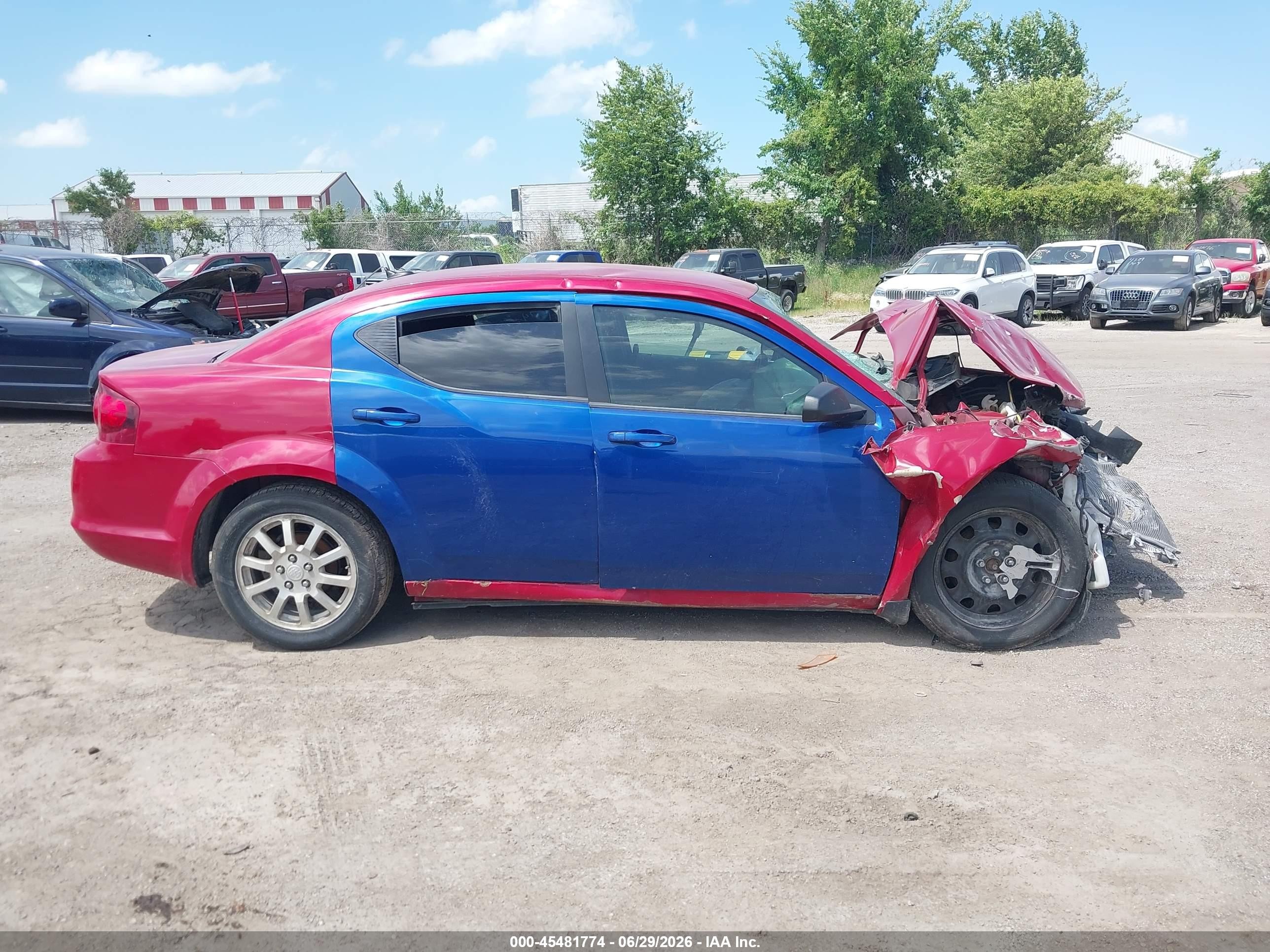 2013 Dodge Avenger Se Red vin: 1C3CDZAB7DN603661