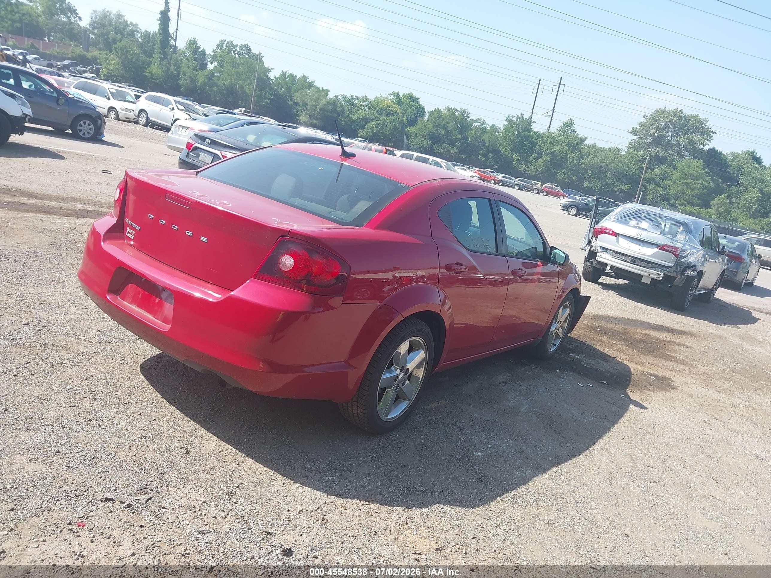 2013 Dodge Avenger Se Red vin: 1C3CDZAB7DN637681