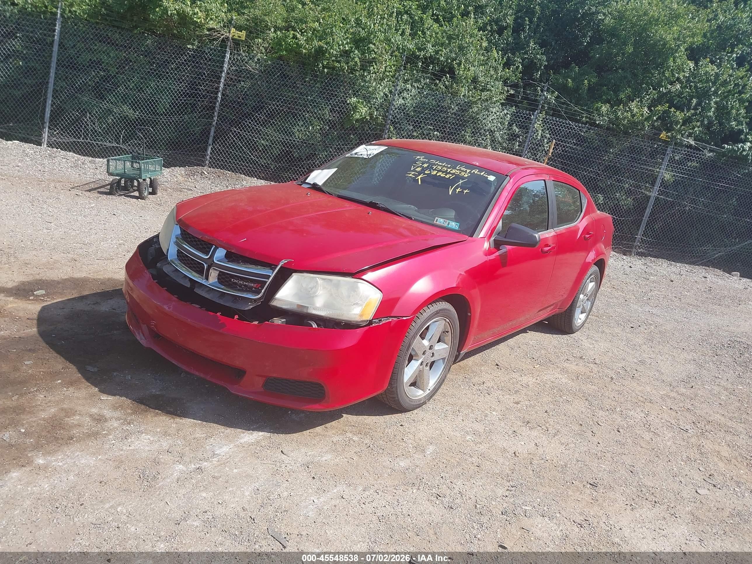 2013 Dodge Avenger Se Red vin: 1C3CDZAB7DN637681