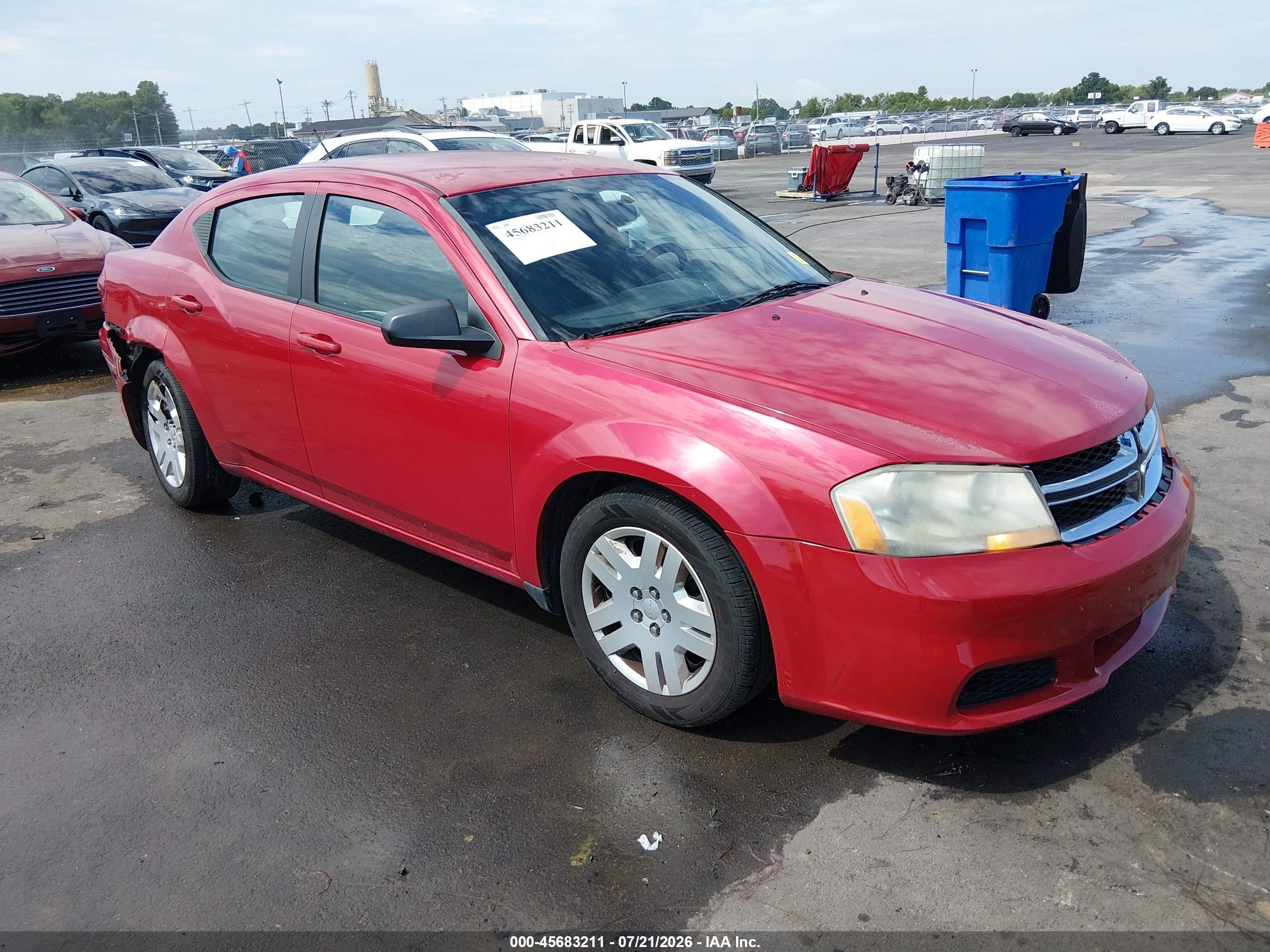 2014 Dodge Avenger Se Red vin: 1C3CDZAB7EN146951