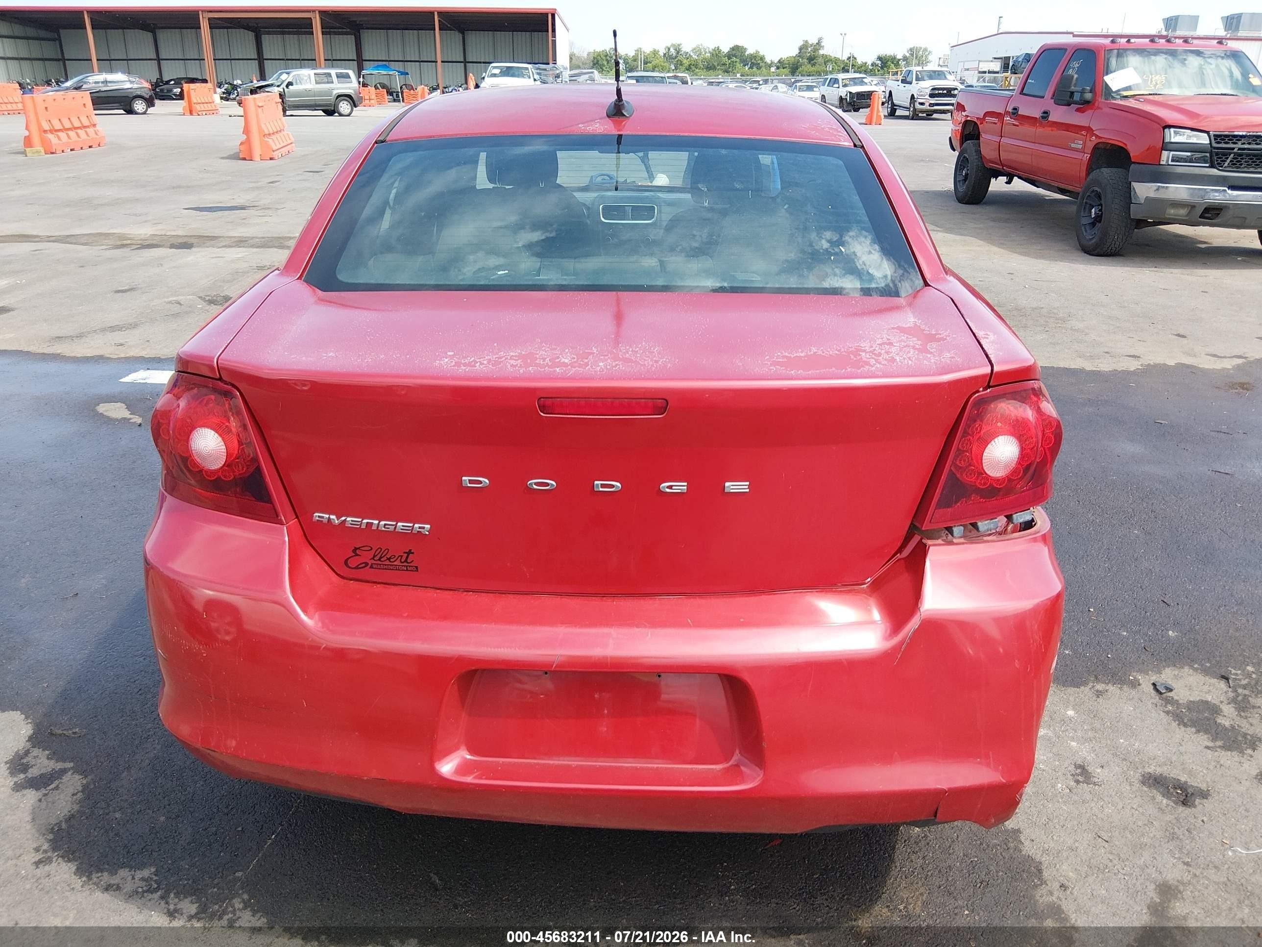 2014 Dodge Avenger Se Red vin: 1C3CDZAB7EN146951