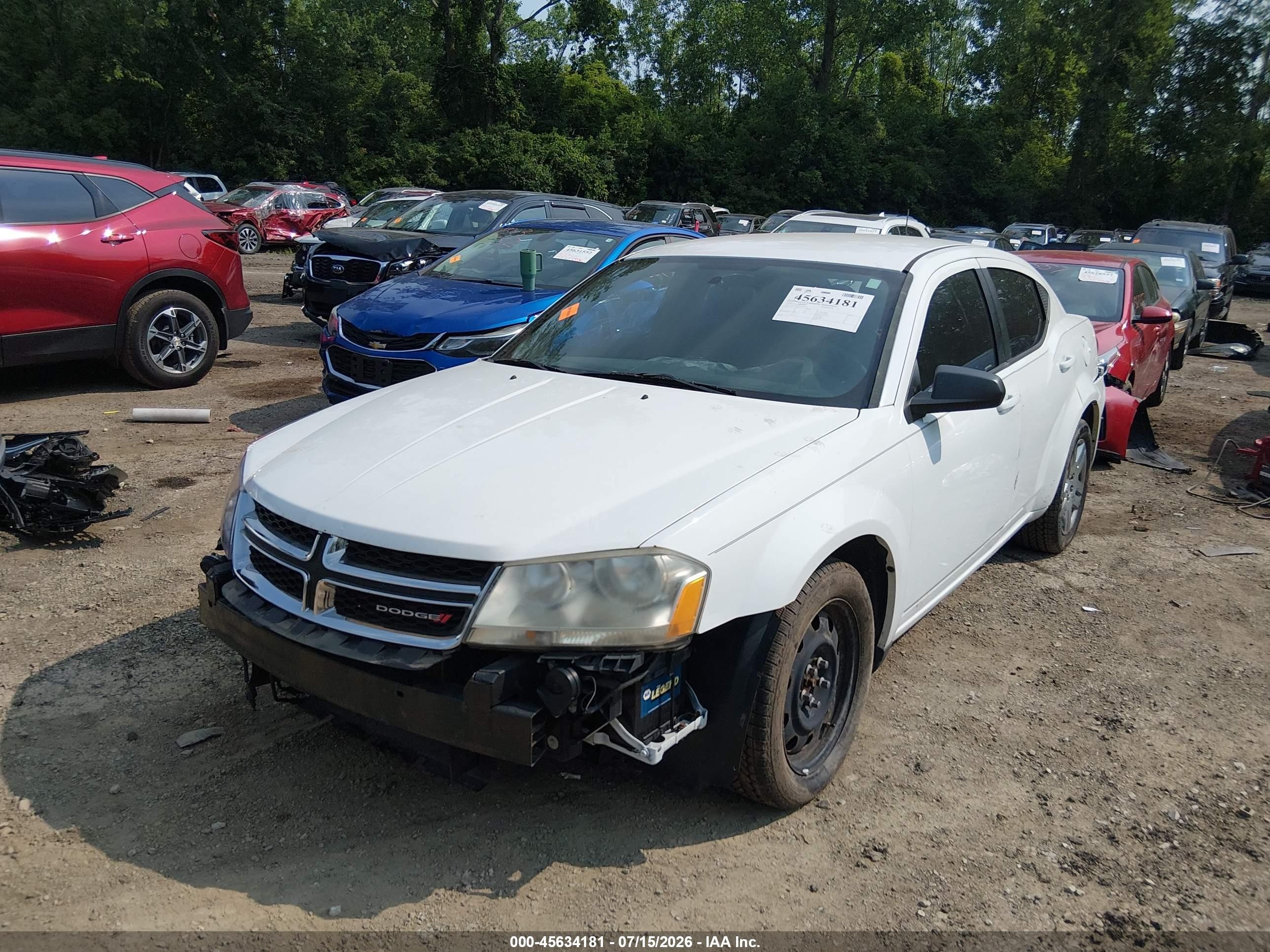 2014 Dodge Avenger Se Белый vin: 1C3CDZAB7EN166259