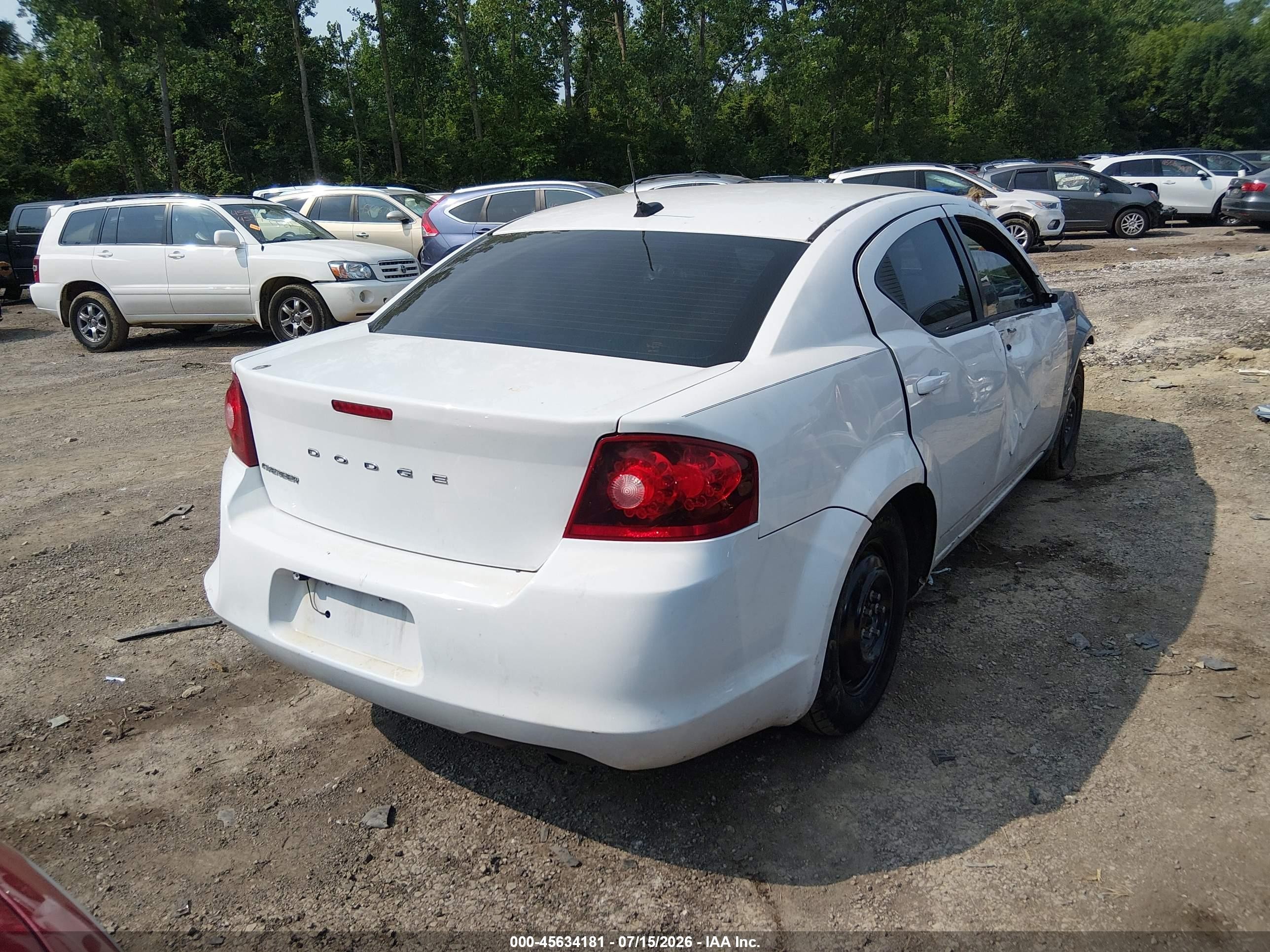 2014 Dodge Avenger Se Белый vin: 1C3CDZAB7EN166259