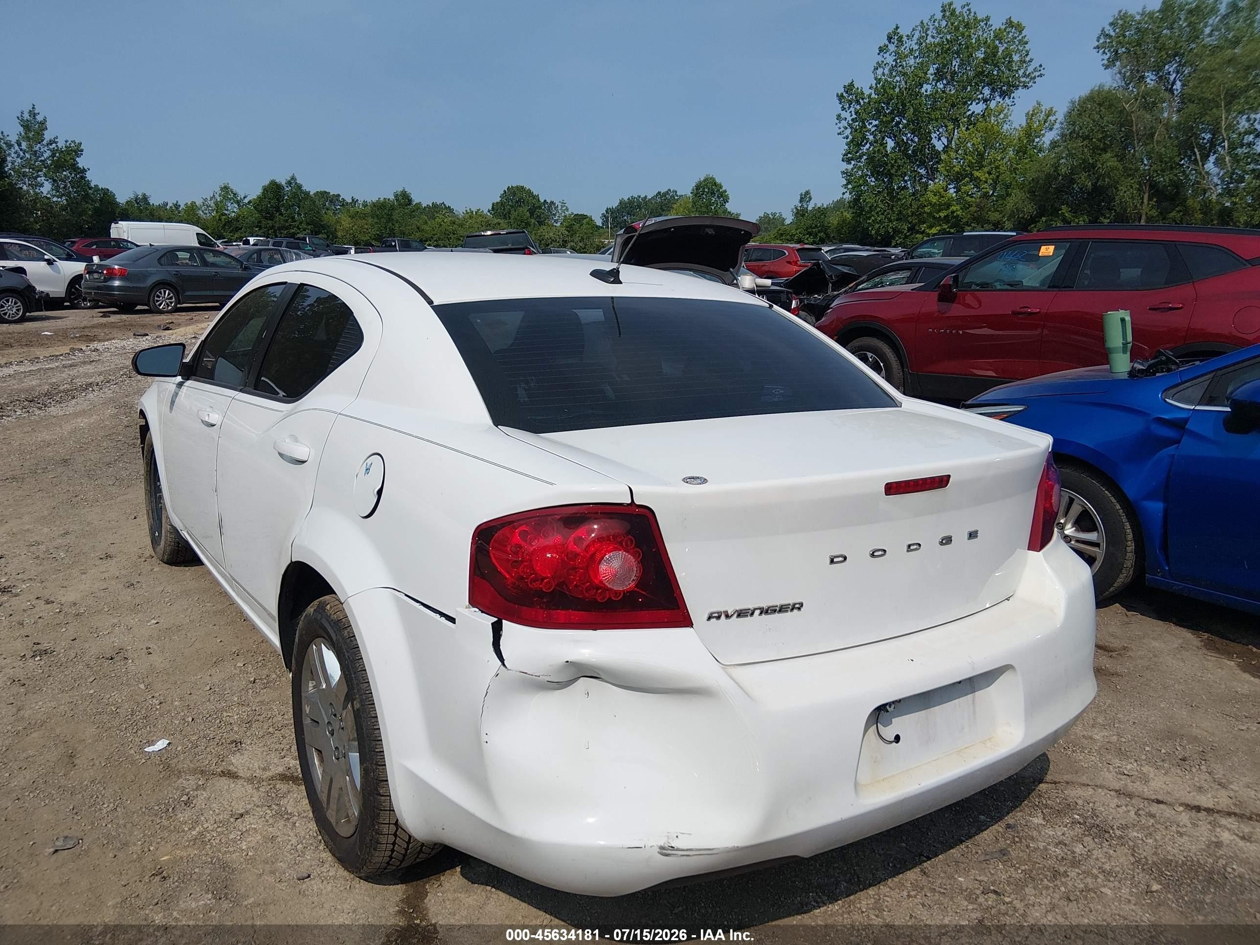 2014 Dodge Avenger Se Белый vin: 1C3CDZAB7EN166259