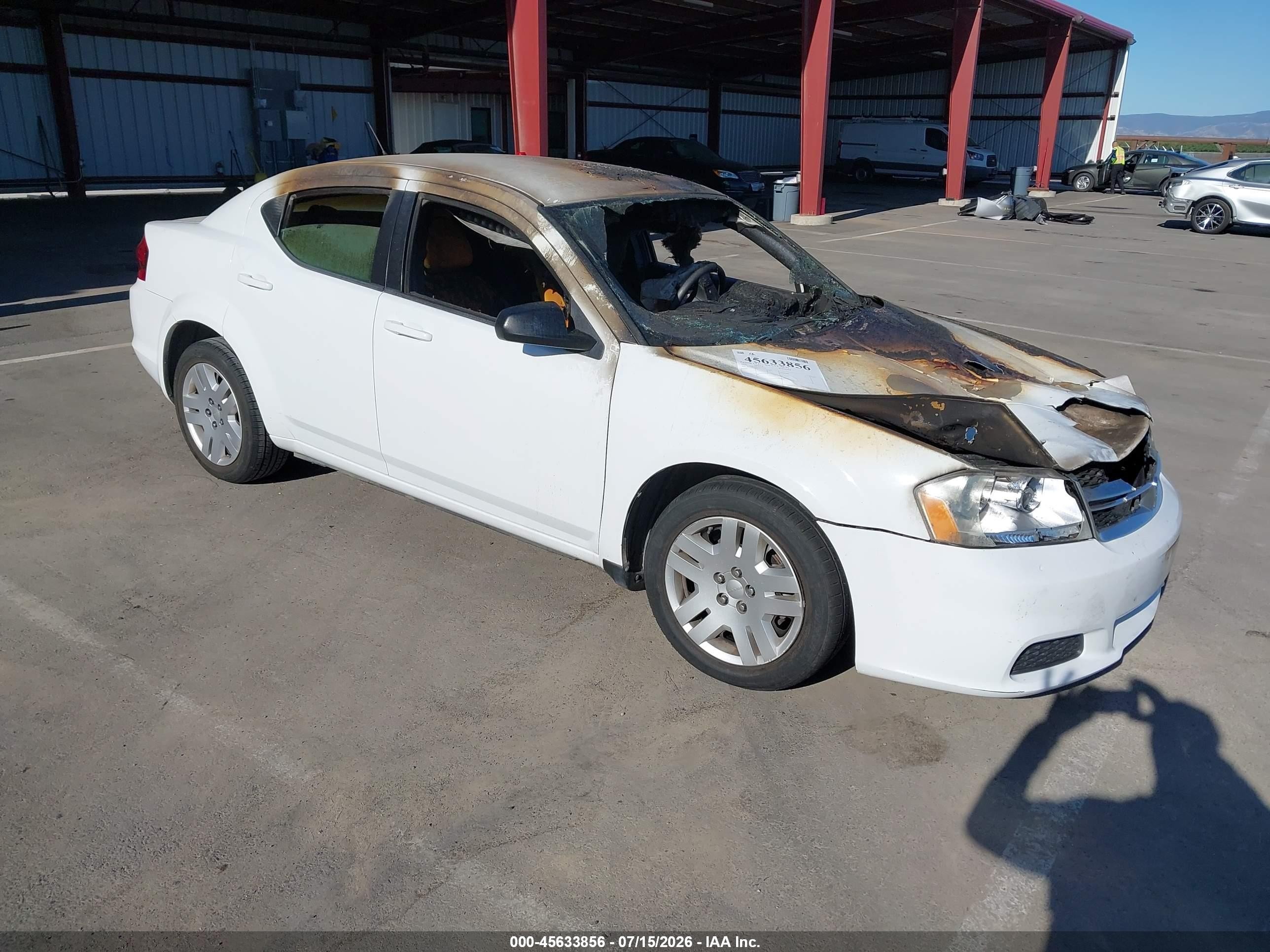 2012 Dodge Avenger Se White vin: 1C3CDZAB8CN128150